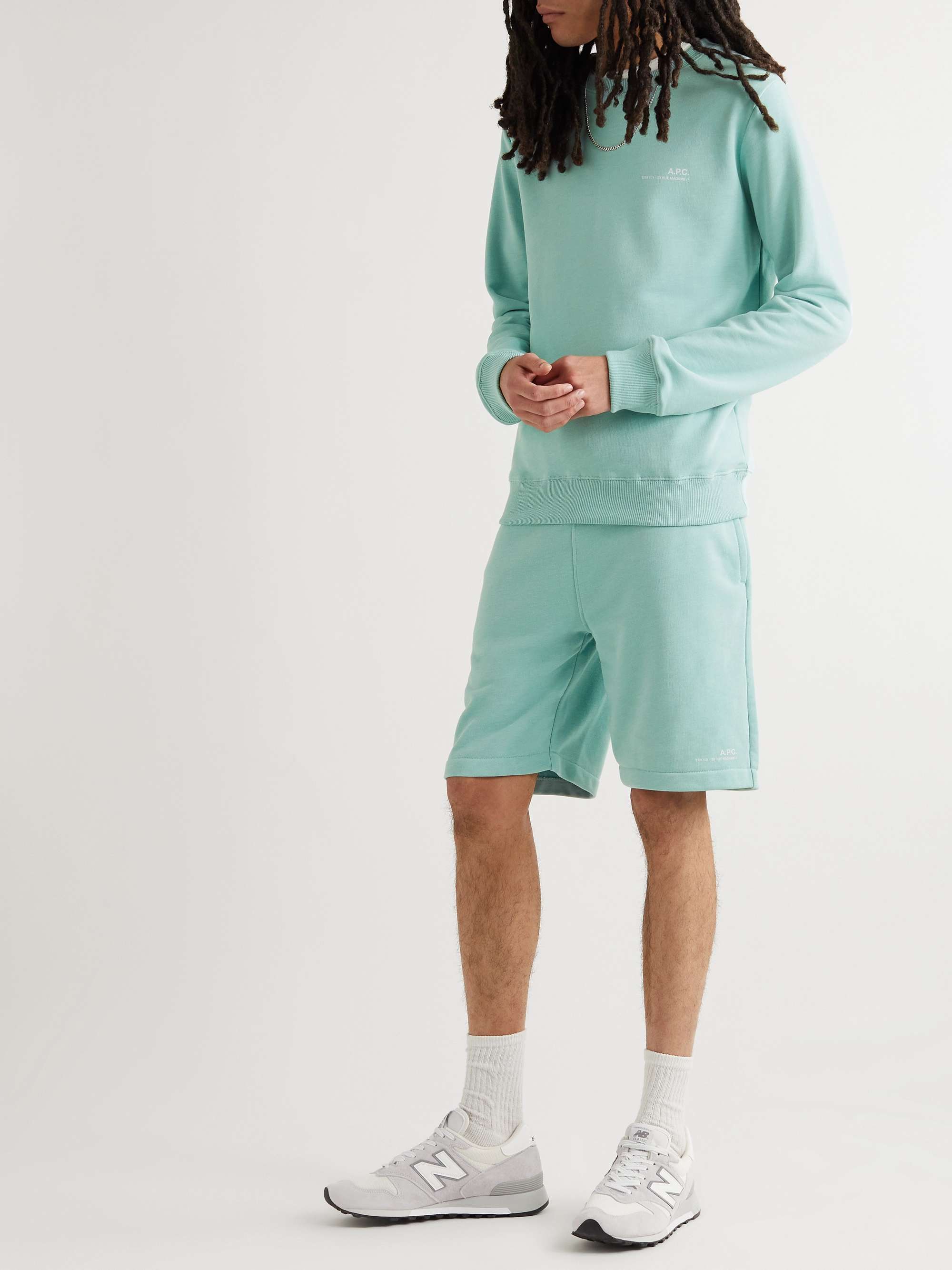 A.P.C. Straight-Leg Cotton-Jersey Drawstring Shorts