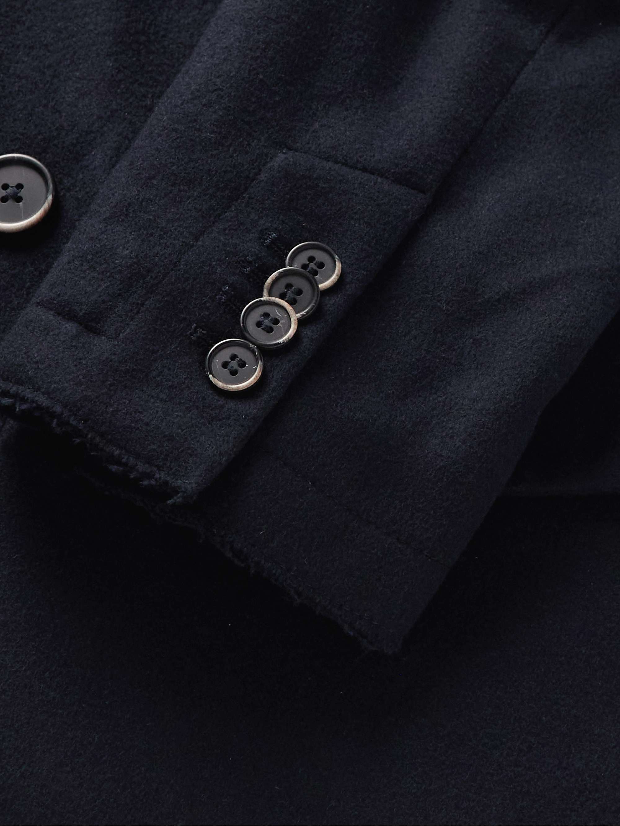 BARENA Burlenga Frayed Wool-Blend Felt Peacoat