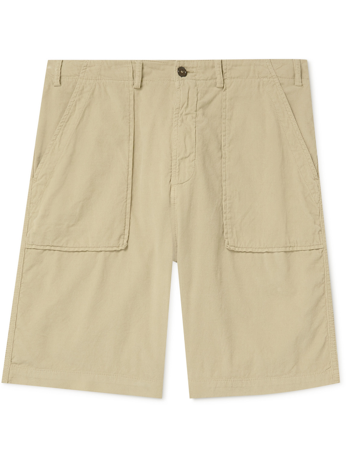 UNIVERSAL WORKS - Fatigue Wide-Leg Cotton-Corduroy Shorts - Men - Neutrals - UK/US 28