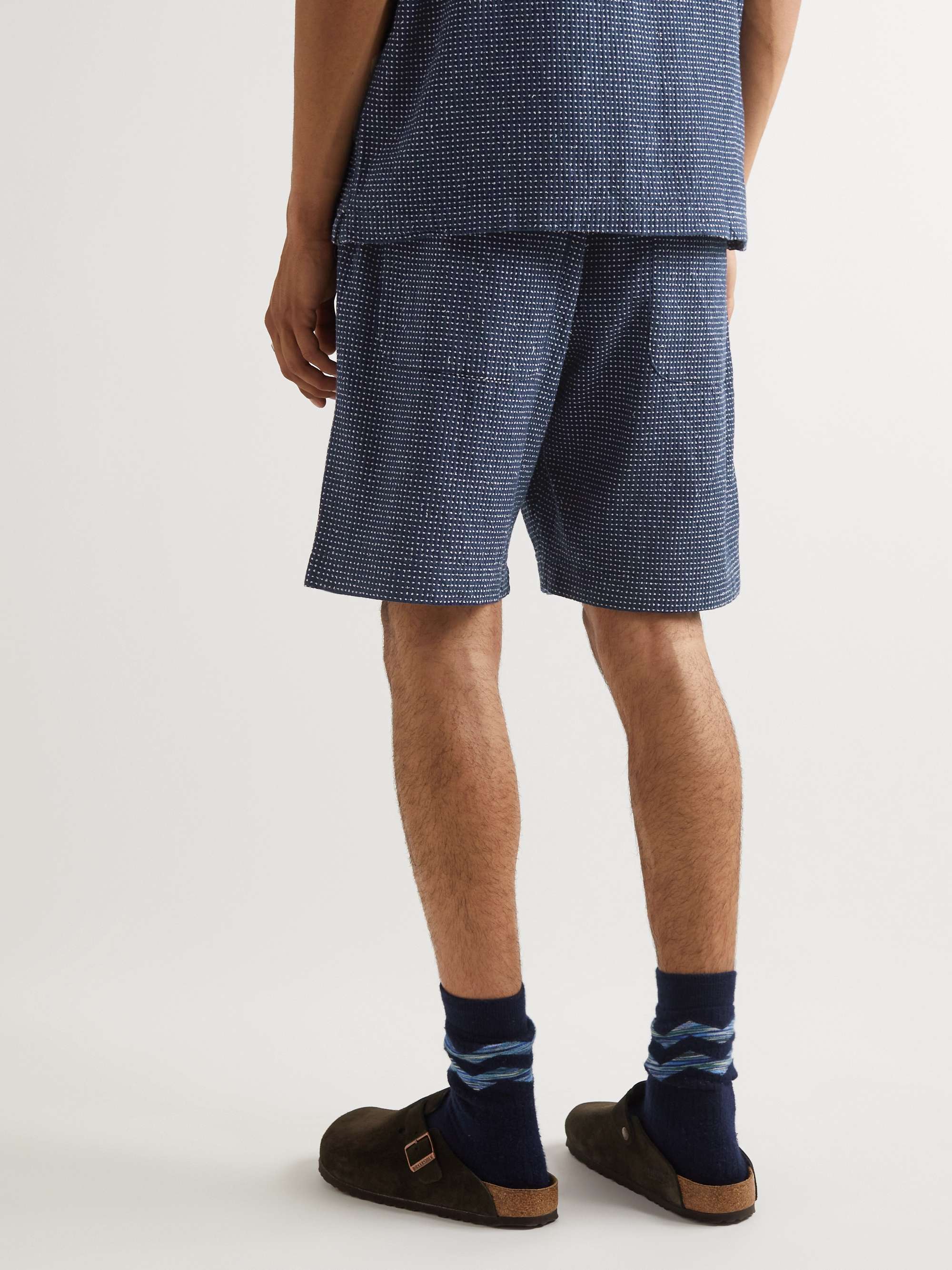 UNIVERSAL WORKS Lumber Straight-Leg Polka-Dot Cotton-Blend Drawstring Shorts