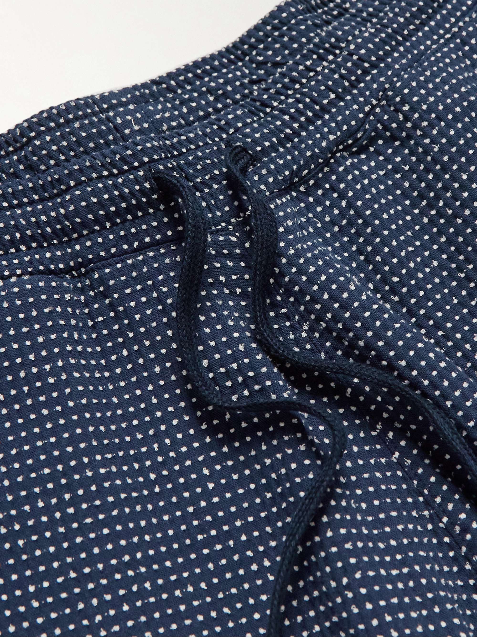 UNIVERSAL WORKS Lumber Straight-Leg Polka-Dot Cotton-Blend Drawstring Shorts