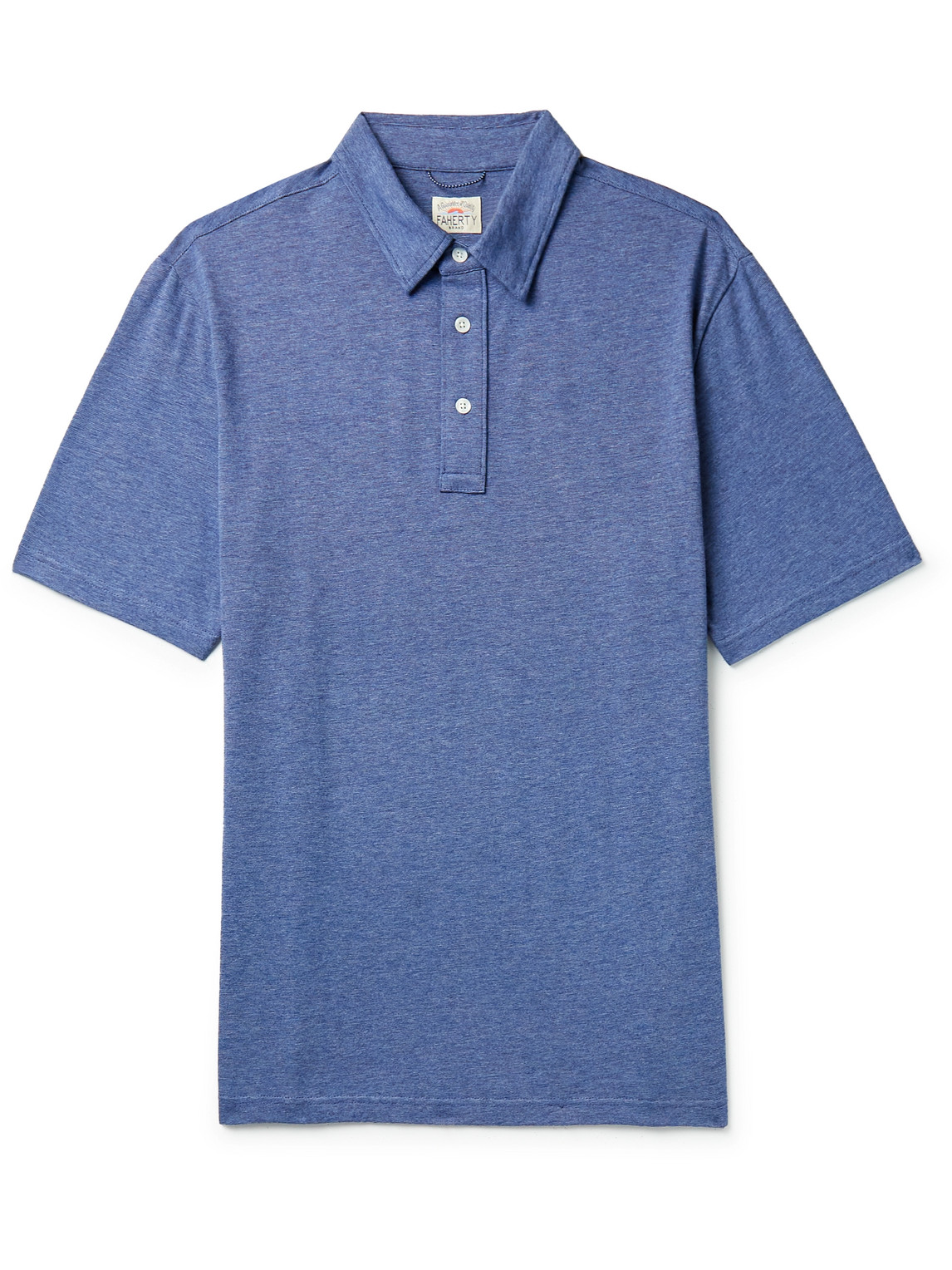 Faherty Movement Stretch Pima Cotton And Modal-blend Jersey Polo Shirt In Blue