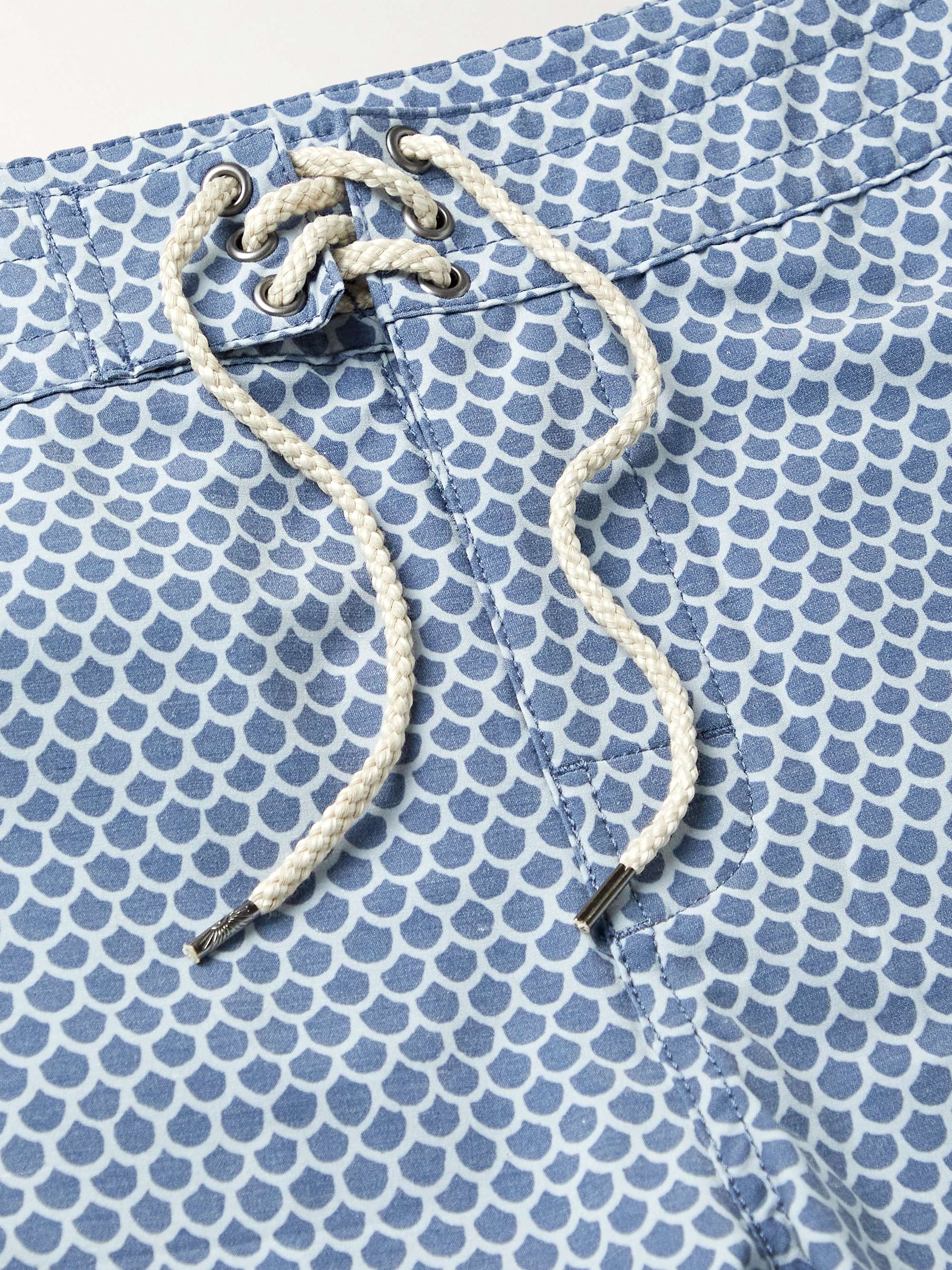 FAHERTY Straight-Leg Long-Length Printed Recycled Swim Shorts