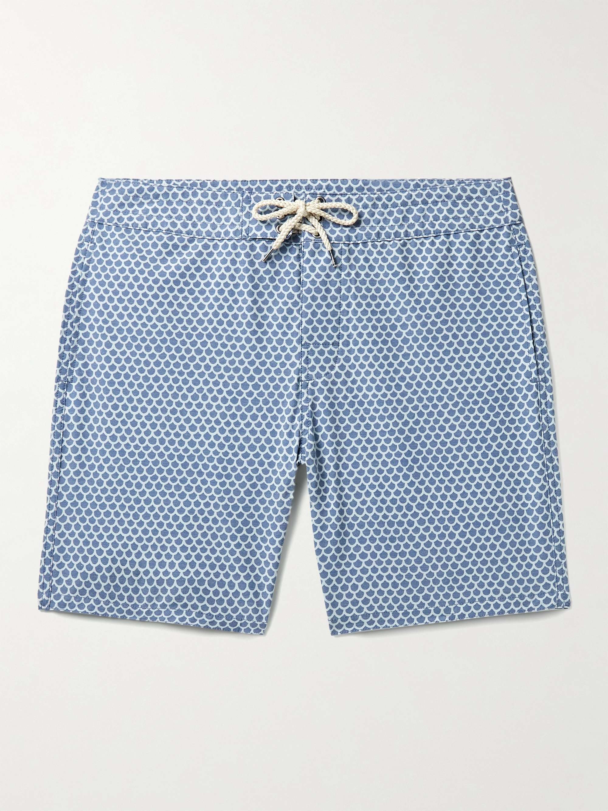 FAHERTY Straight-Leg Long-Length Printed Recycled Swim Shorts
