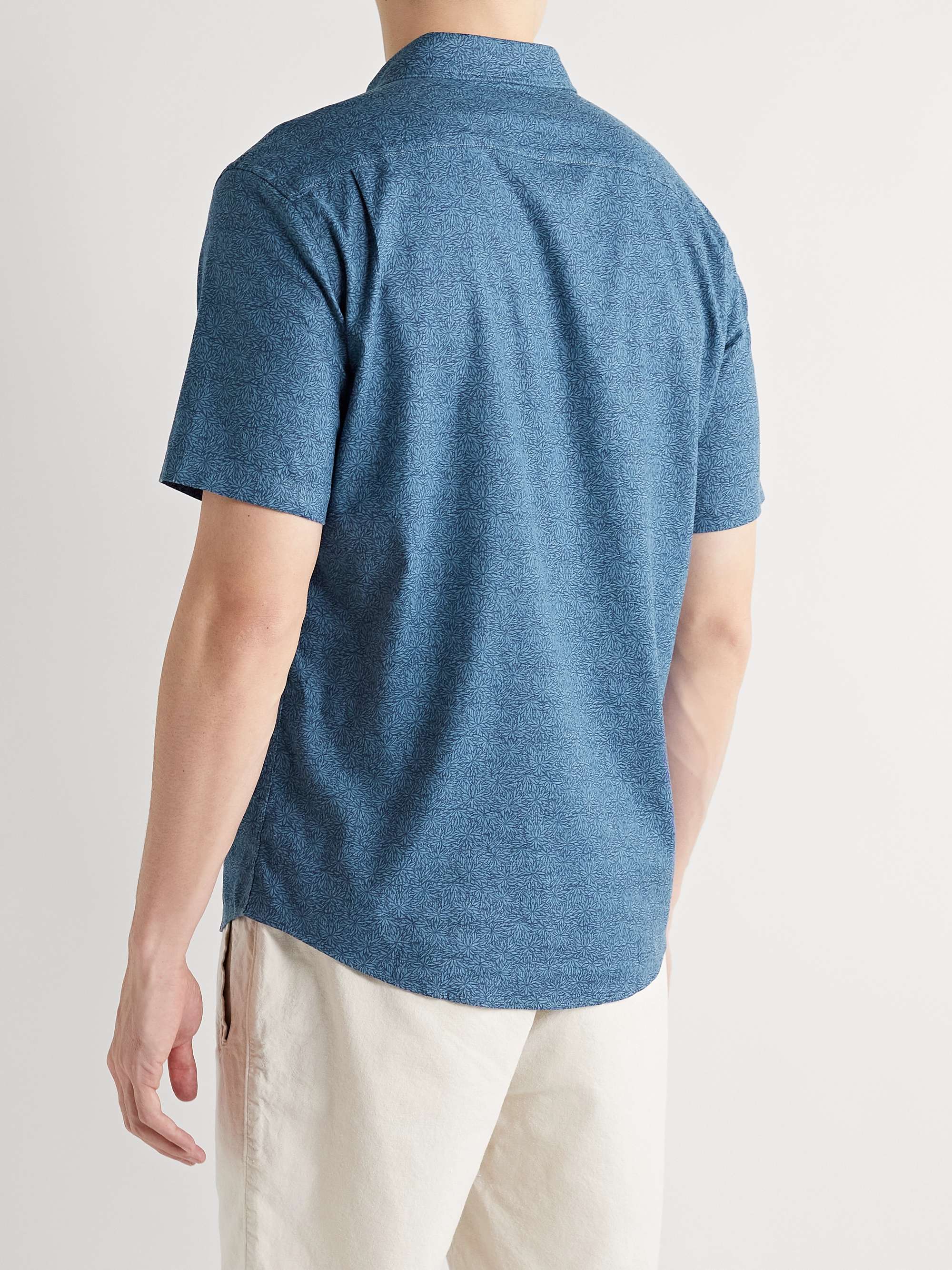FAHERTY Breeze Button-Down Collar Printed Stretch Hemp and Lyocell-Blend Shirt