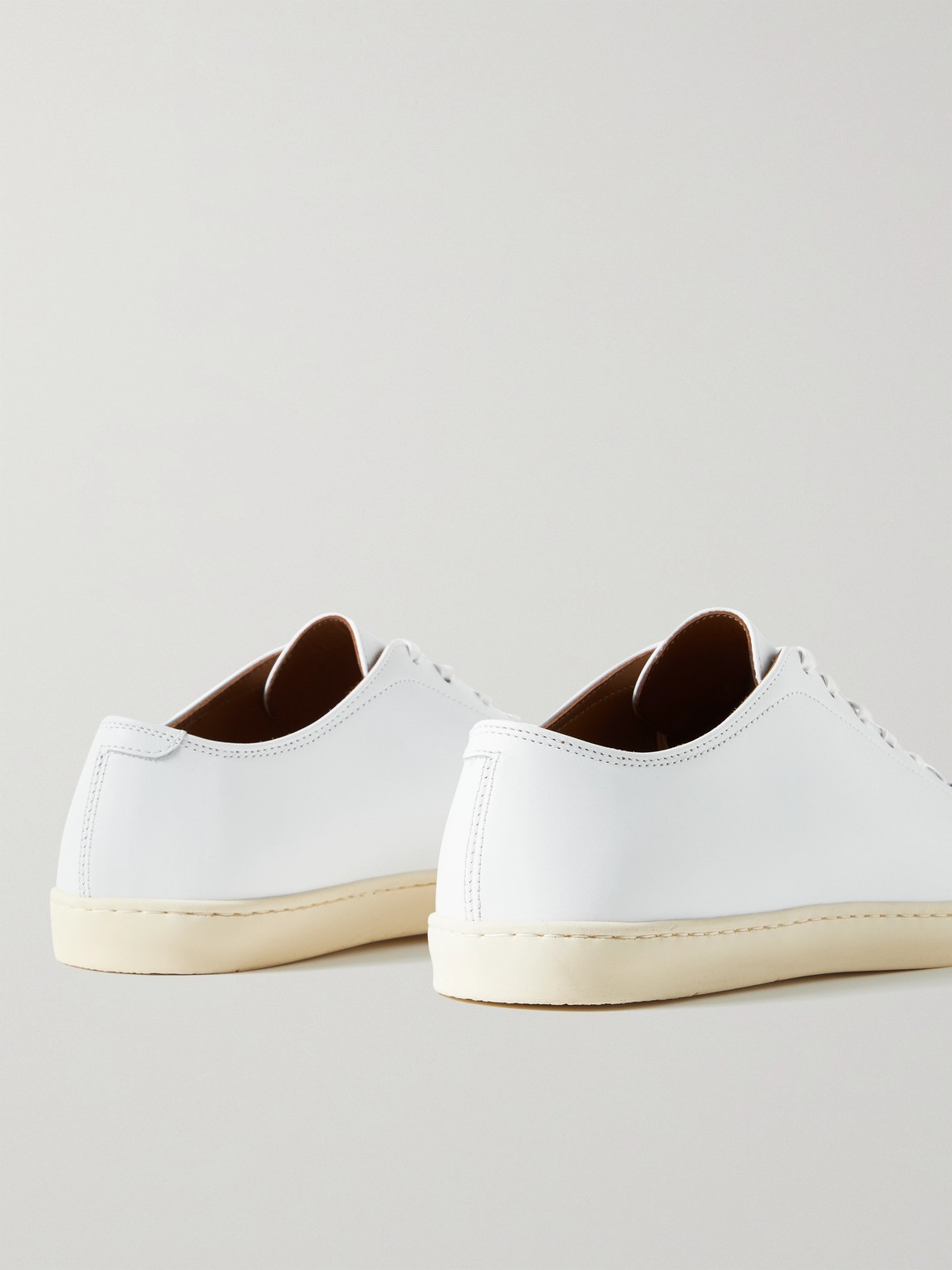 Shop George Cleverley Leather Sneakers In White