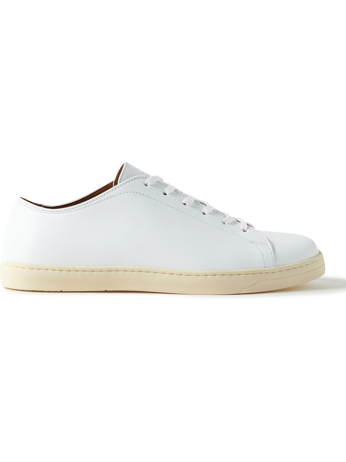 George Cleverley Leather Trainers In White
