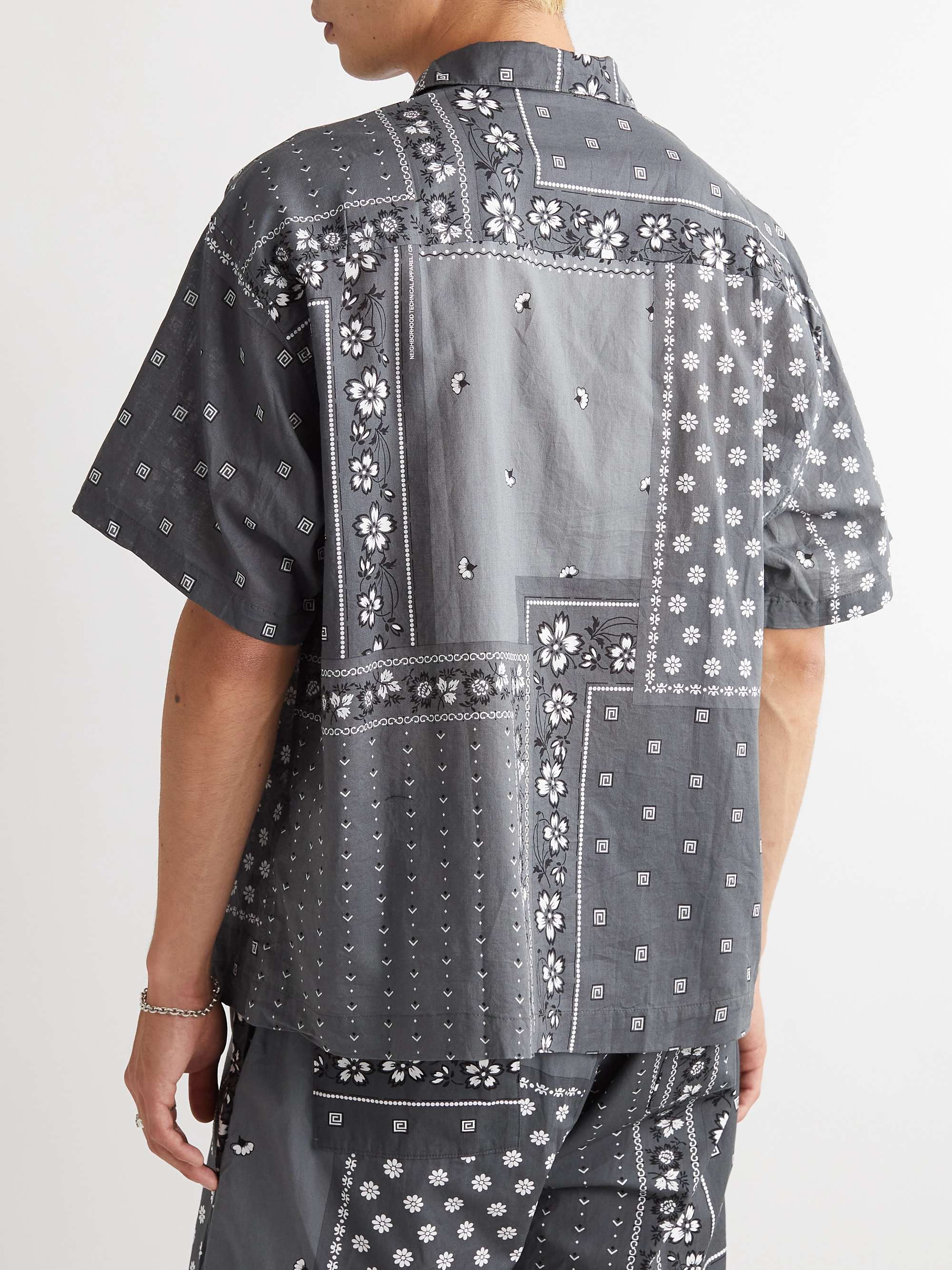 Chopped Bandana-Print Cotton Shirt