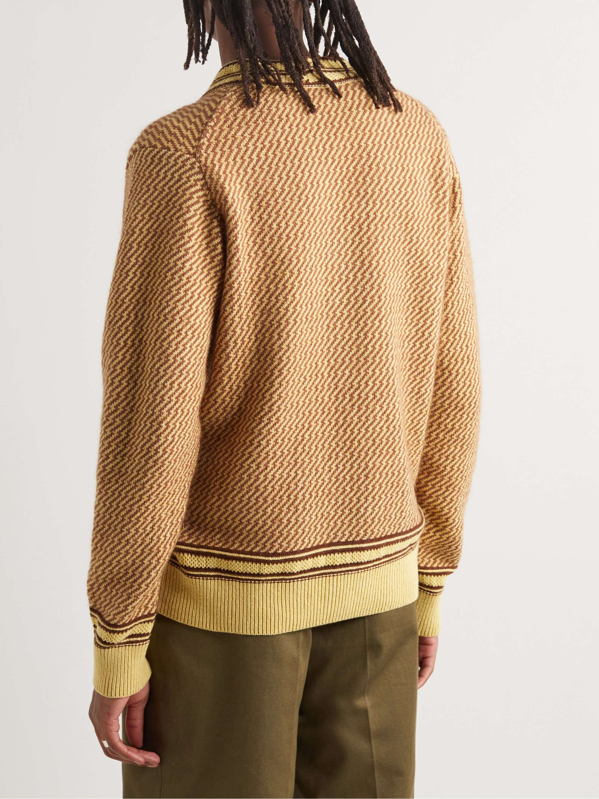 WALES BONNER Clarinet Jacquard-Knit Recycled Cashmere-Blend Cardigan