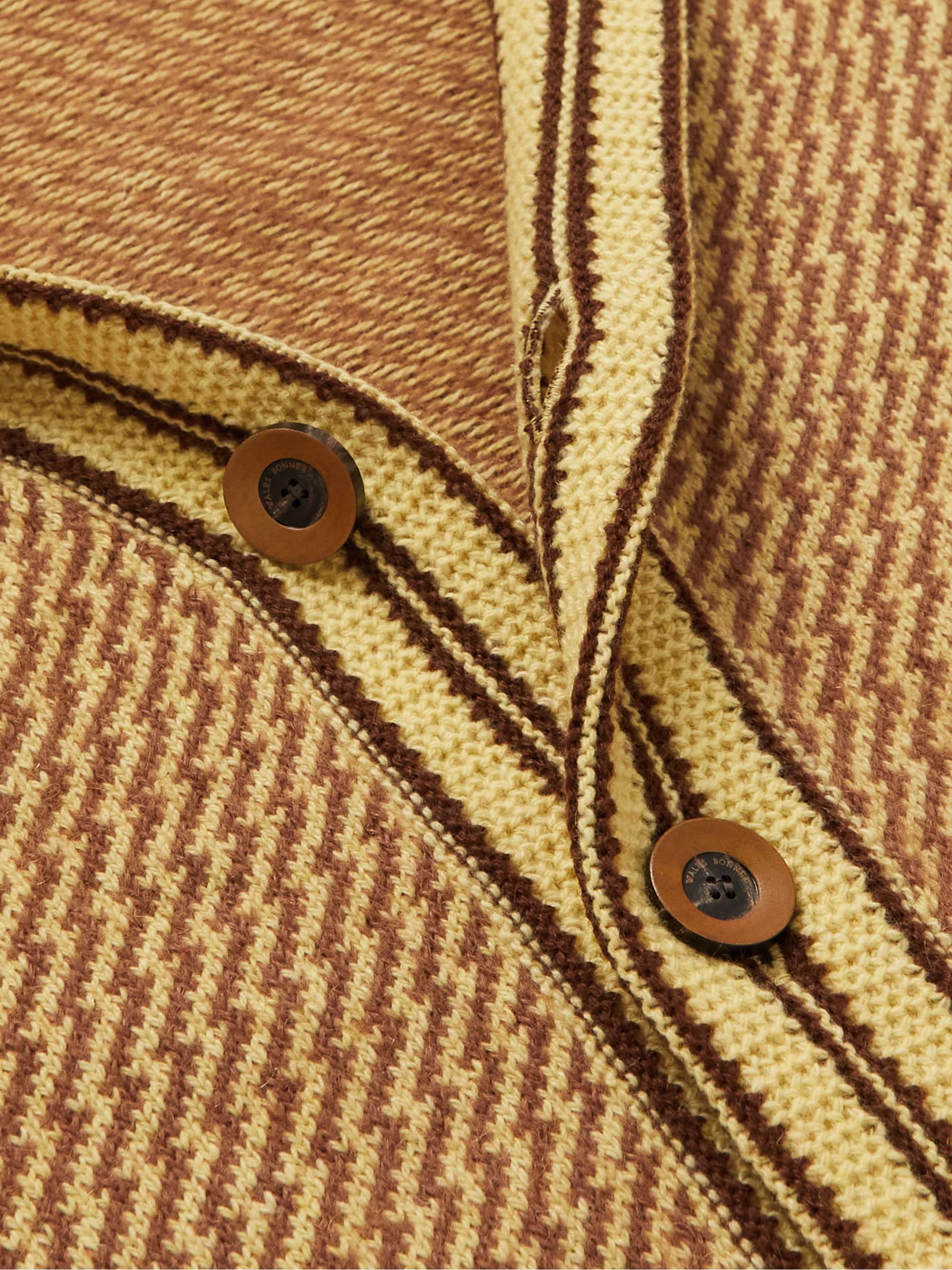 WALES BONNER Clarinet Jacquard-Knit Recycled Cashmere-Blend Cardigan
