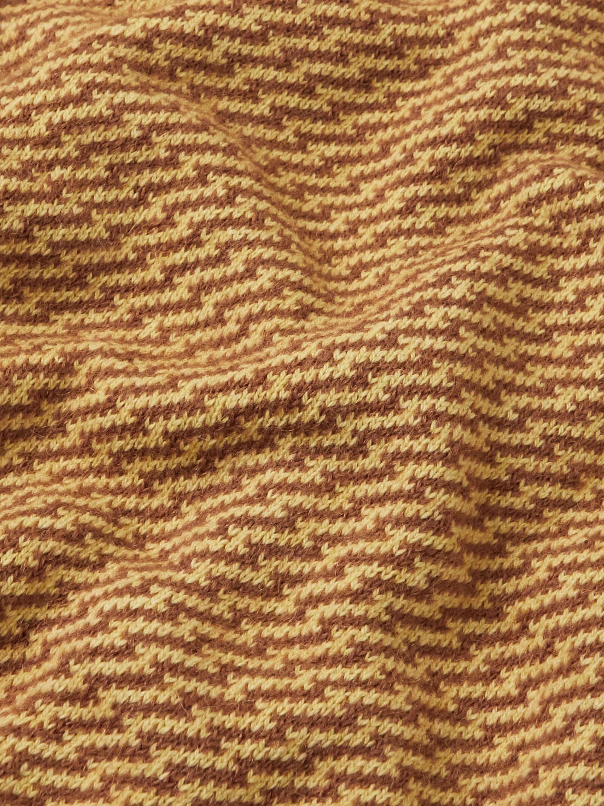 WALES BONNER Clarinet Jacquard-Knit Recycled Cashmere-Blend Cardigan
