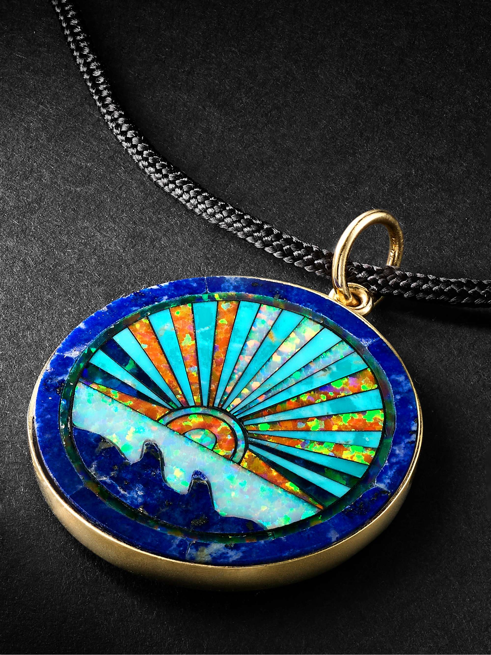 JACQUIE AICHE Gold, multi-stone and cord necklace