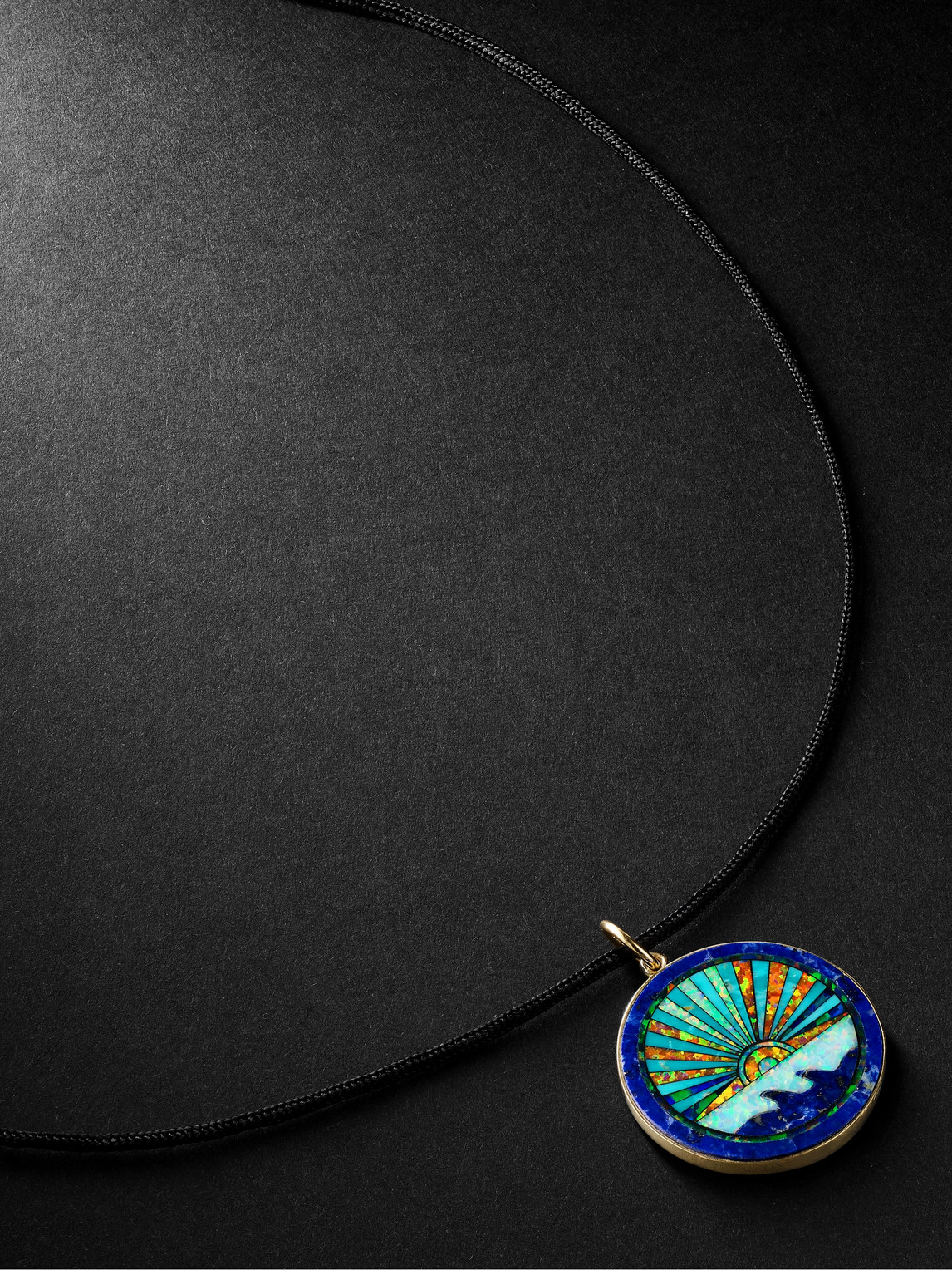 Jacquie Aiche Gold, Multi-stone And Cord Necklace In Blue
