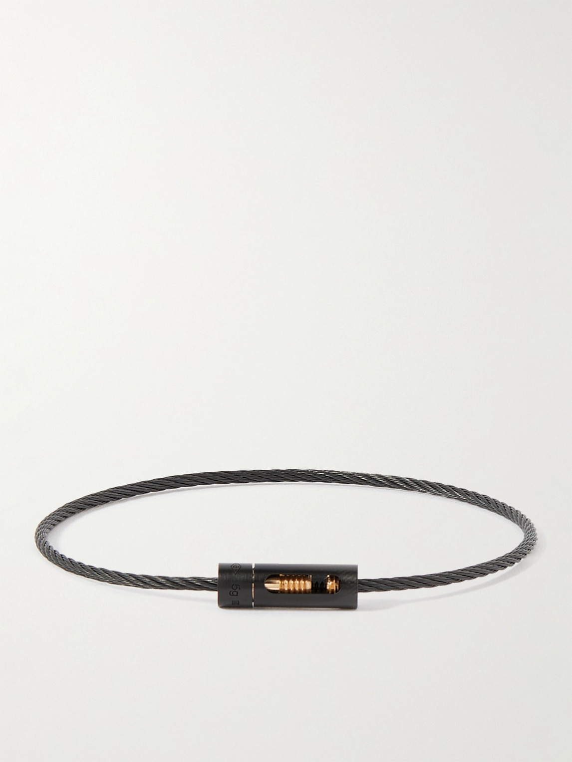 Le Gramme 5g Recycled Titanium, Polished-ceramic, Stainless Steel And 18-karat Gold Bracelet In Black