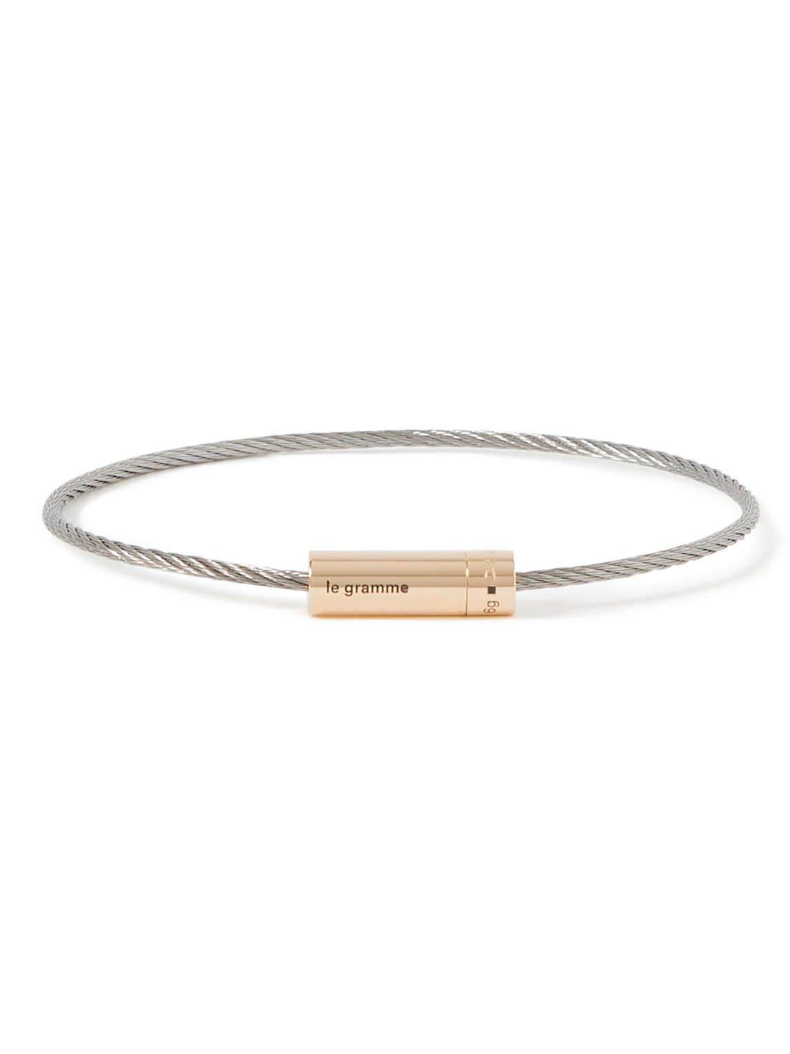 Le Gramme 6g 18-karat Recycled Gold, Titanium And Blackened Sterling Silver Bracelet