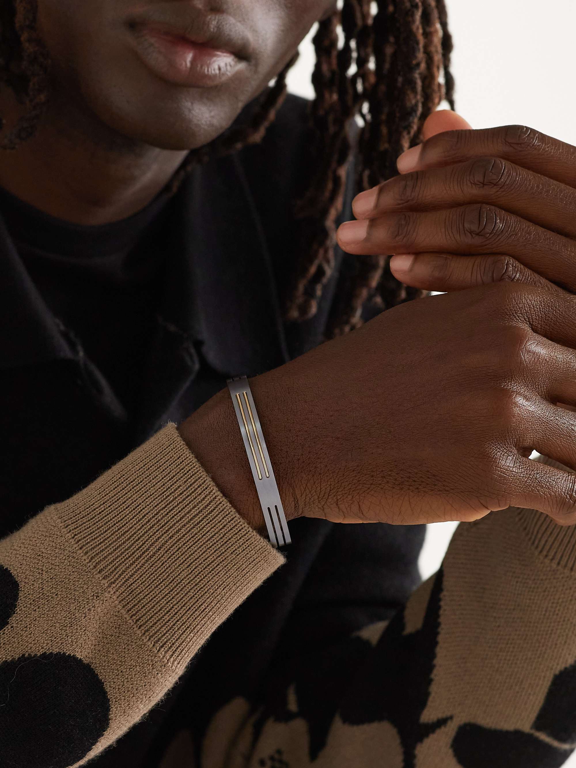 LE GRAMME 9g Titanium and 18-Karat Gold Cuff