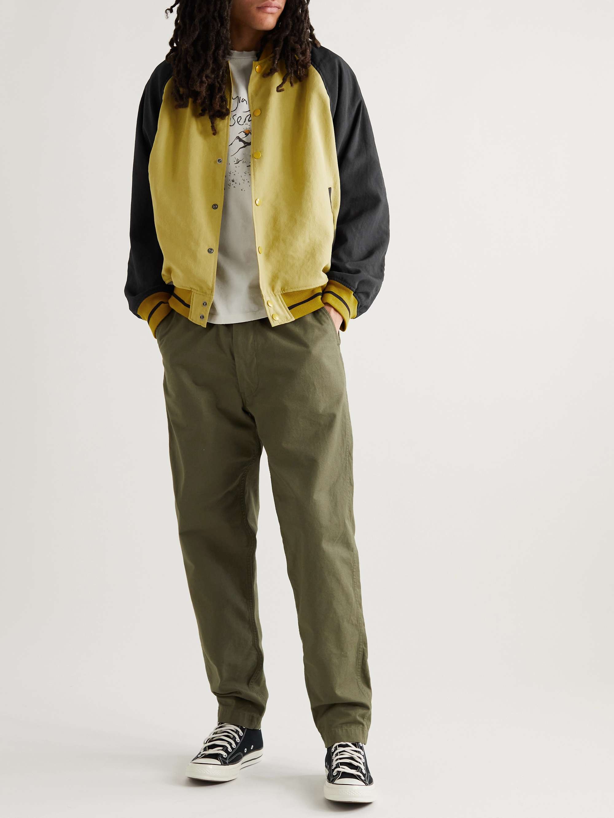 REMI RELIEF Two-Tone Poplin Bomber Jacket