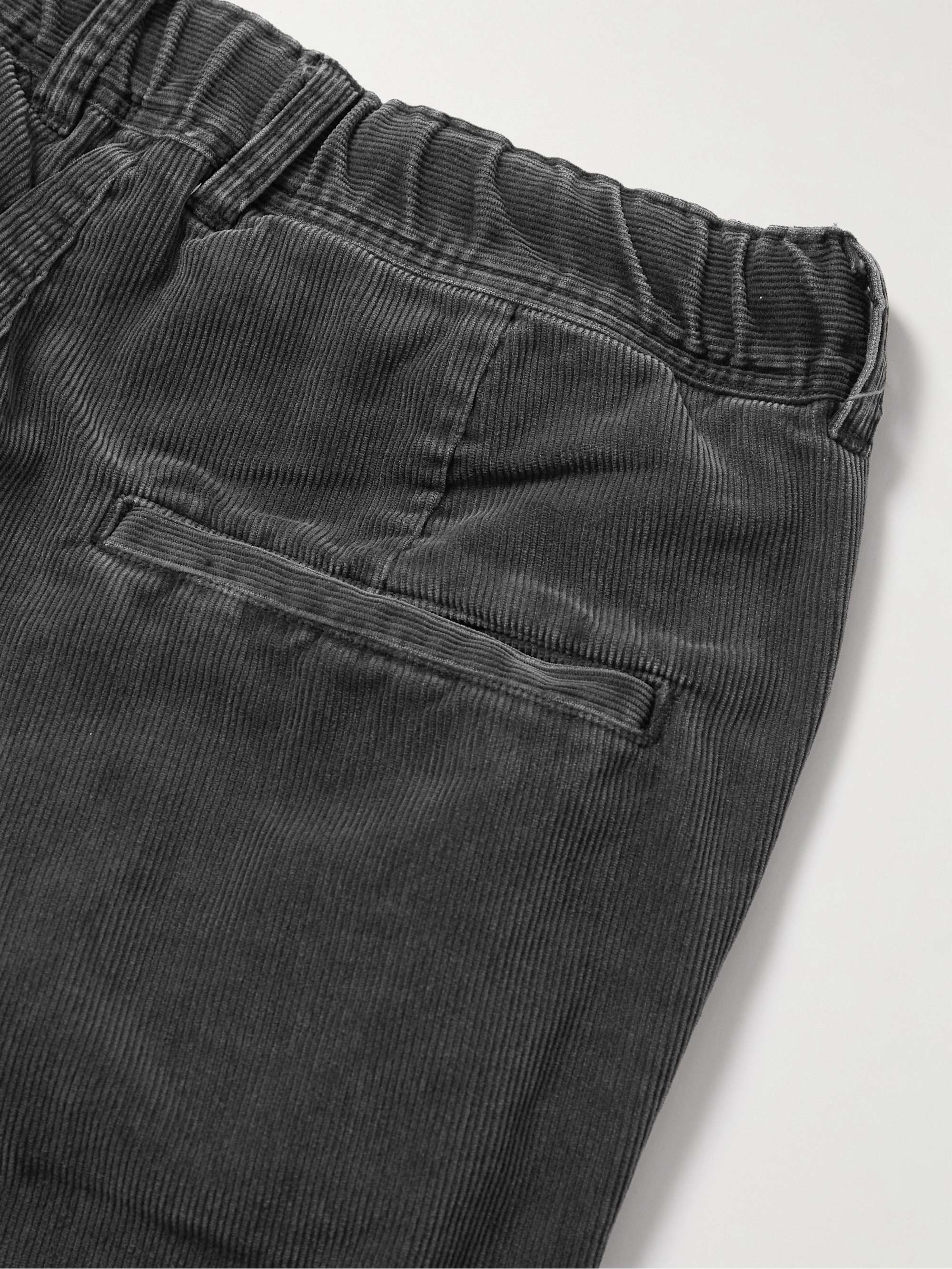 REMI RELIEF Slim-Fit Patchwork Cotton-Blend Corduroy Drawstring Trousers