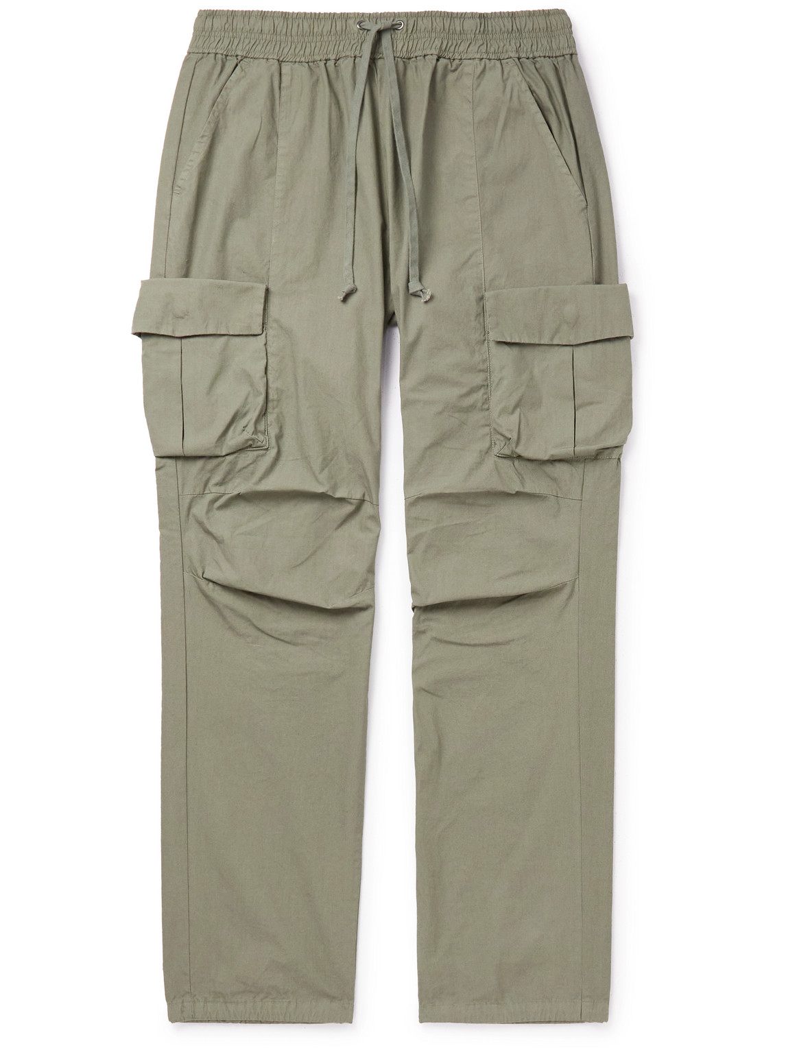 John Elliott Straight-leg Cotton-poplin Cargo Trousers In Green
