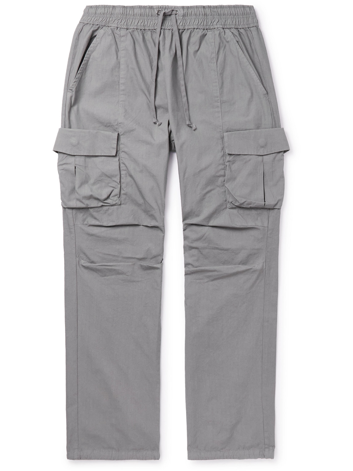 John Elliott Straight-leg Cotton-poplin Cargo Trousers In Grey