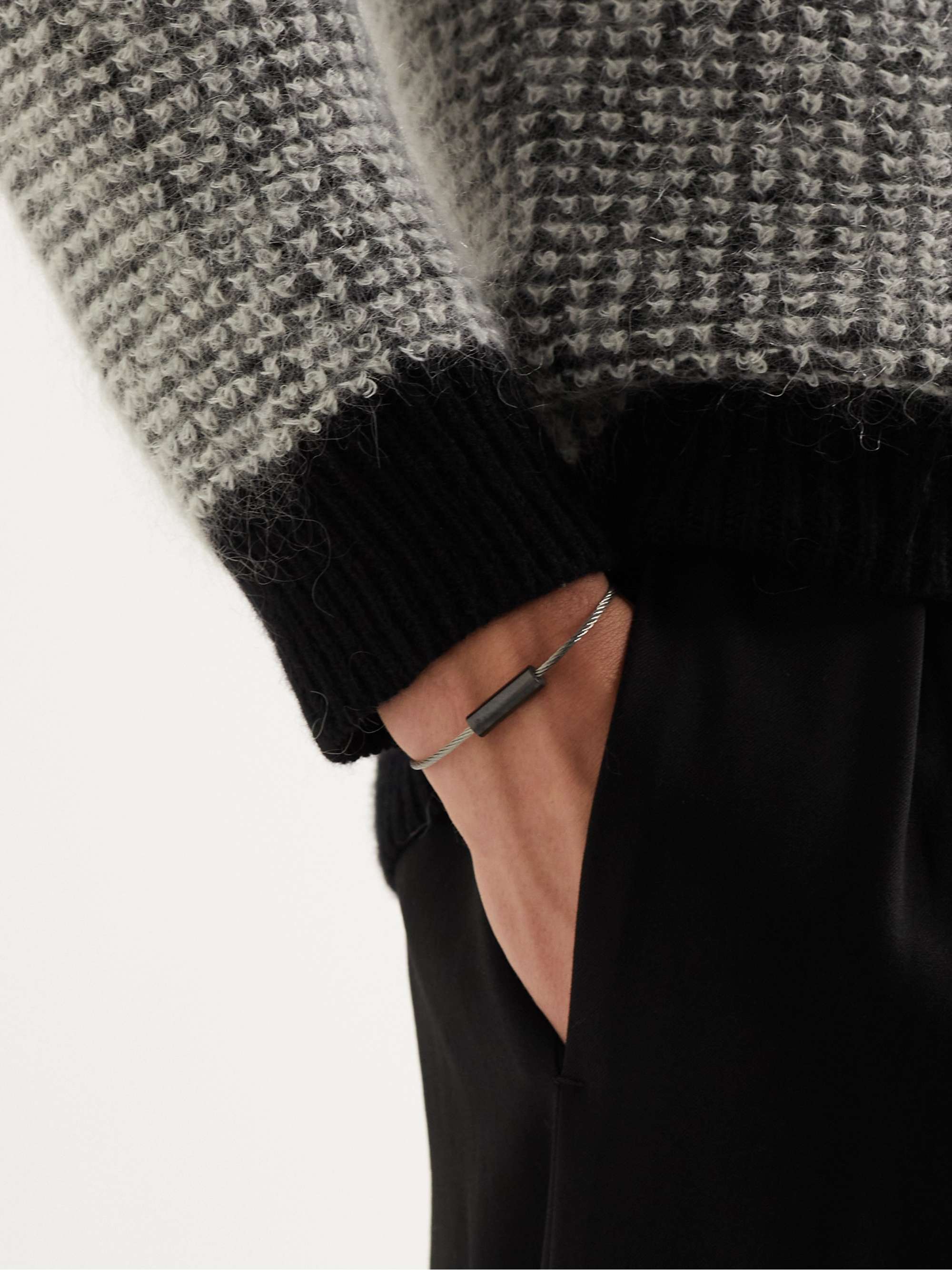 LE GRAMME Brushed Blackened Sterling Silver Cable Bracelet