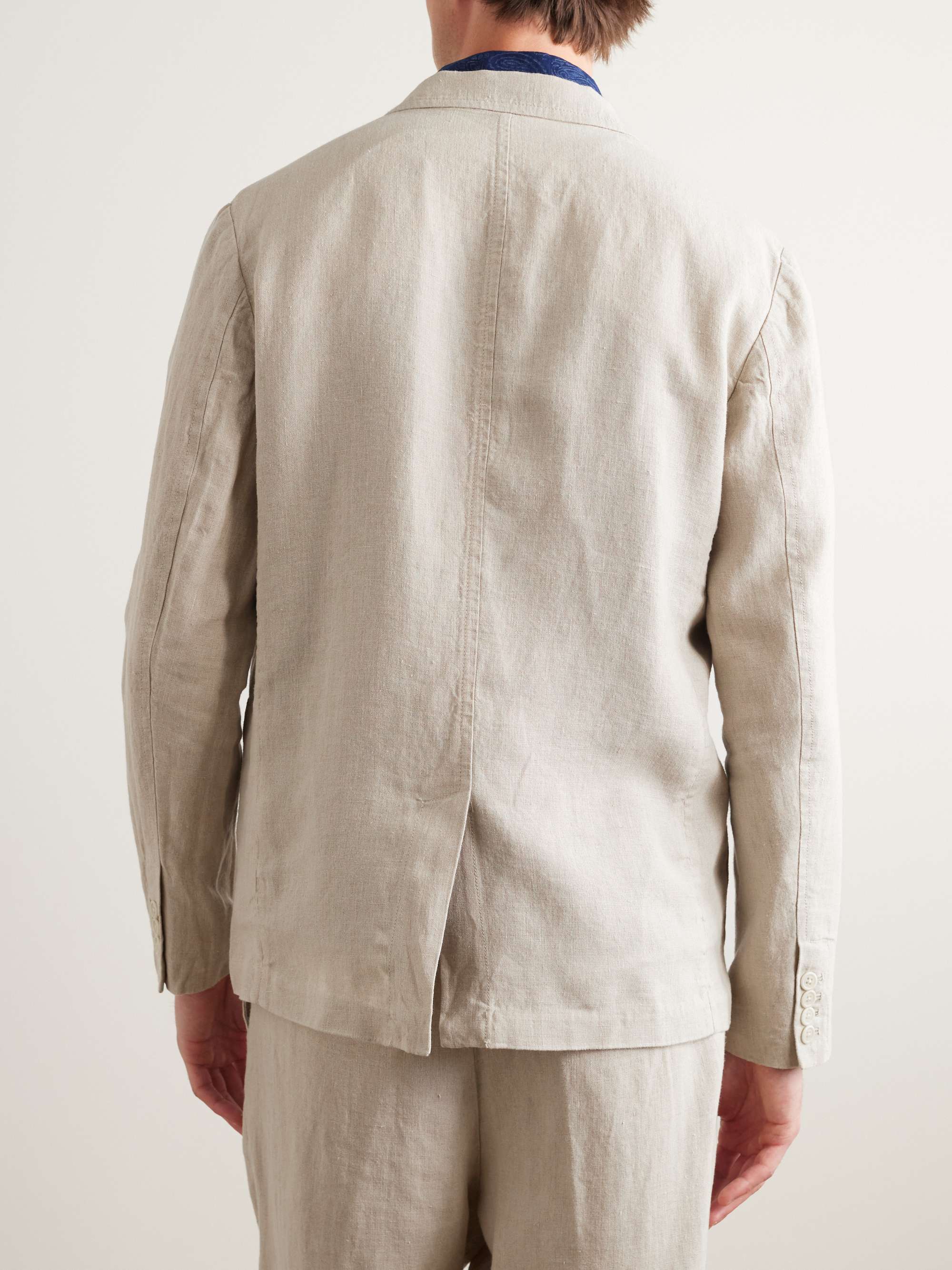 ALEX MILL Mercer Unstructured Garment-Dyed Linen Blazer