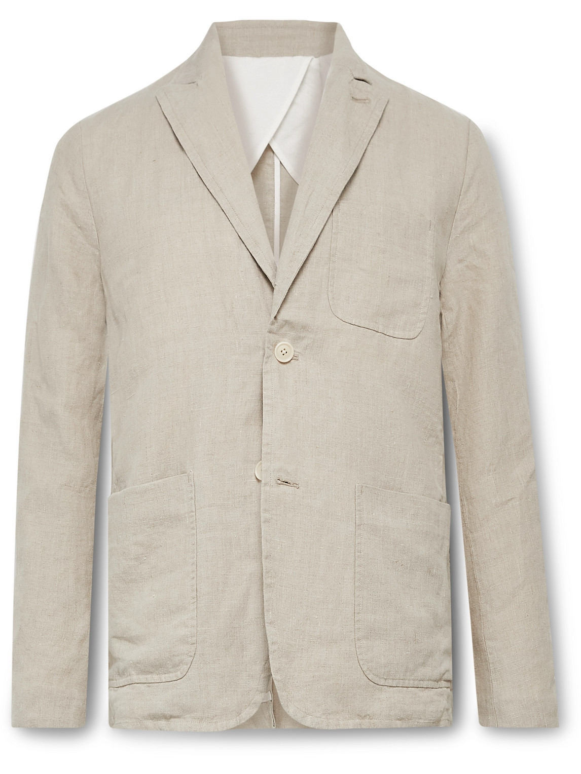 Shop Alex Mill Mercer Unstructured Garment-dyed Linen Blazer In Neutrals