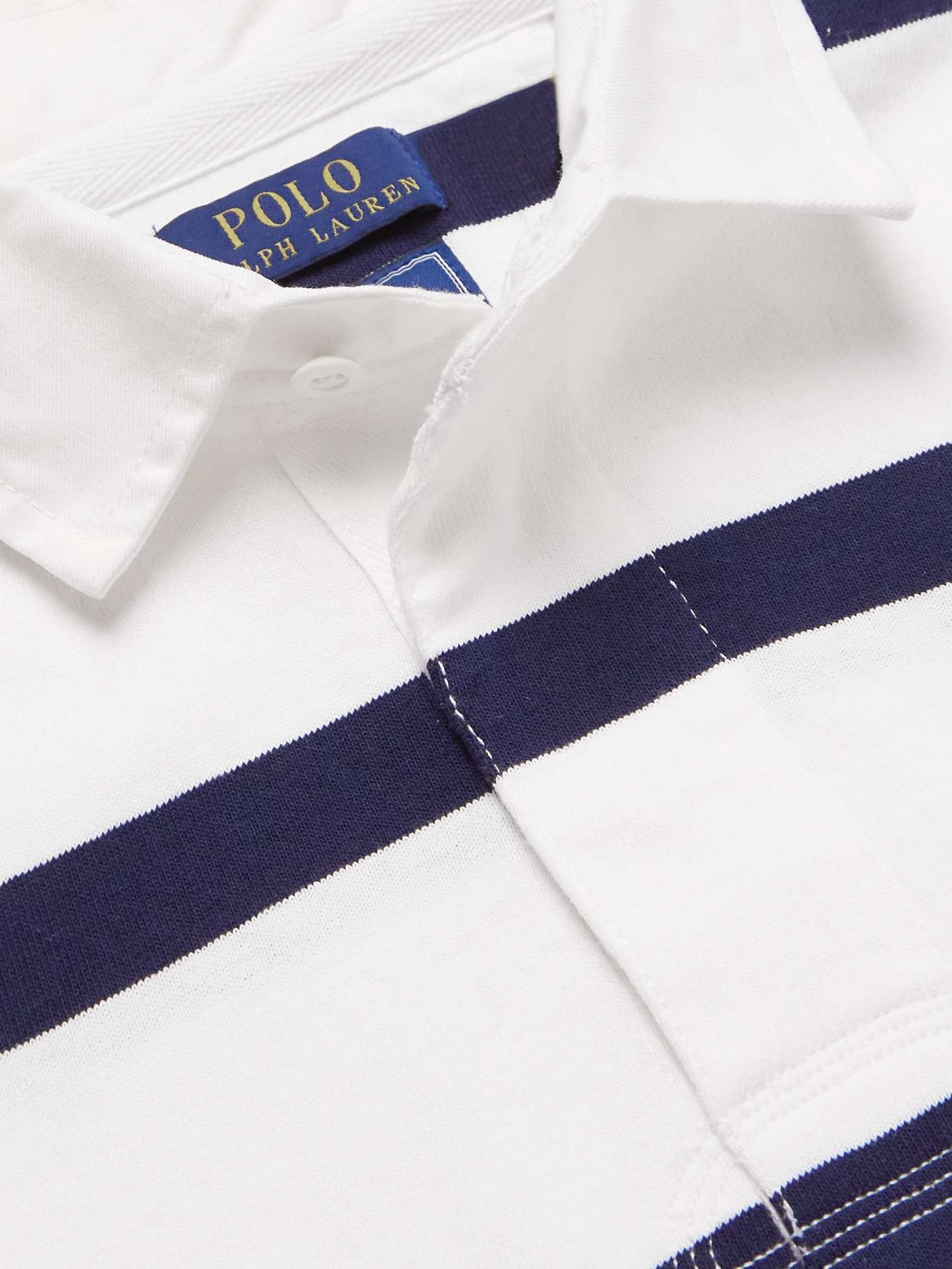 POLO RALPH LAUREN Wimbledon Logo-Embroidered Striped Cotton-Jersey Polo ...
