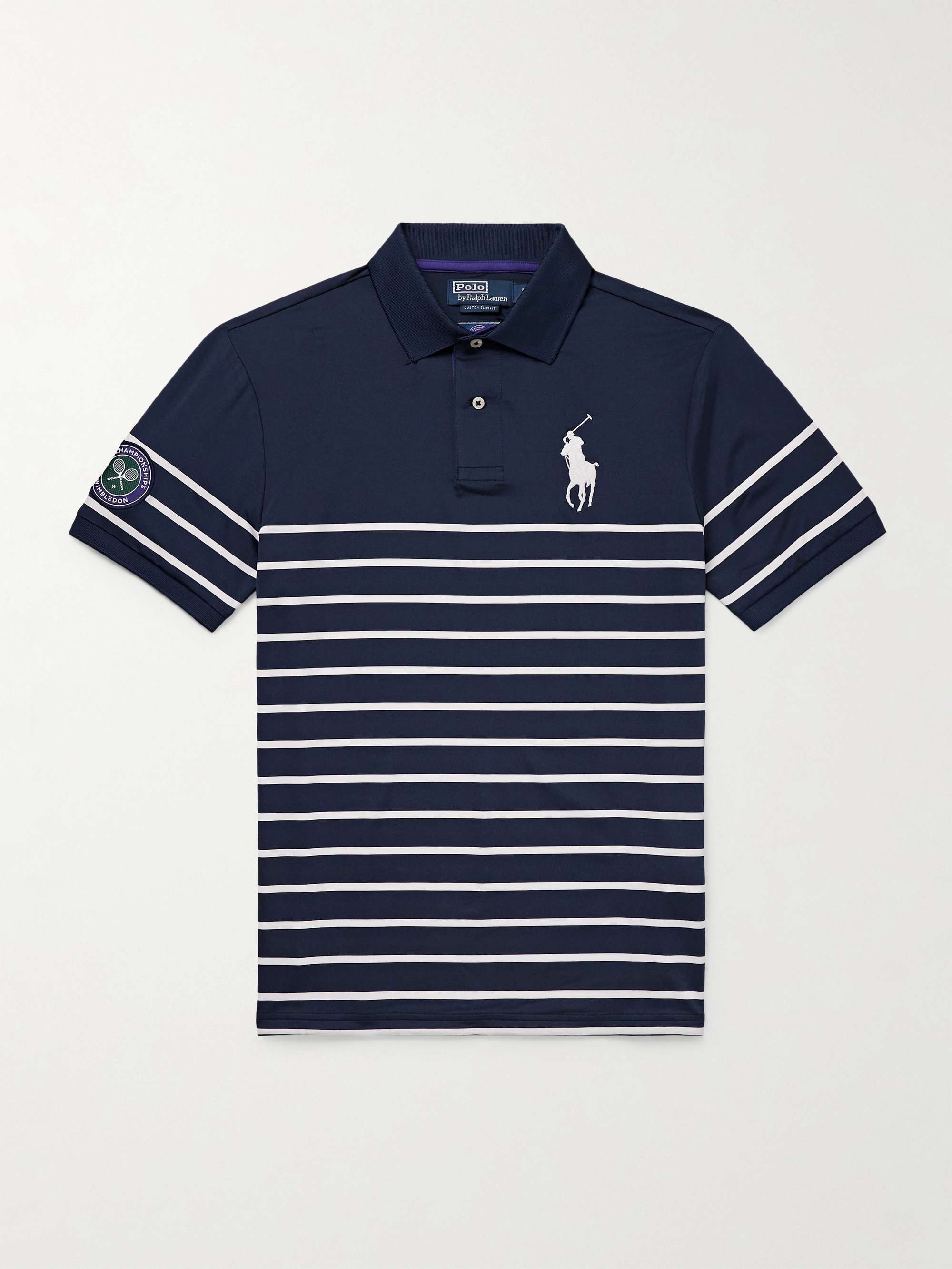 POLO RALPH LAUREN Wimbledon Logo-Embroidered Appliquéd Striped