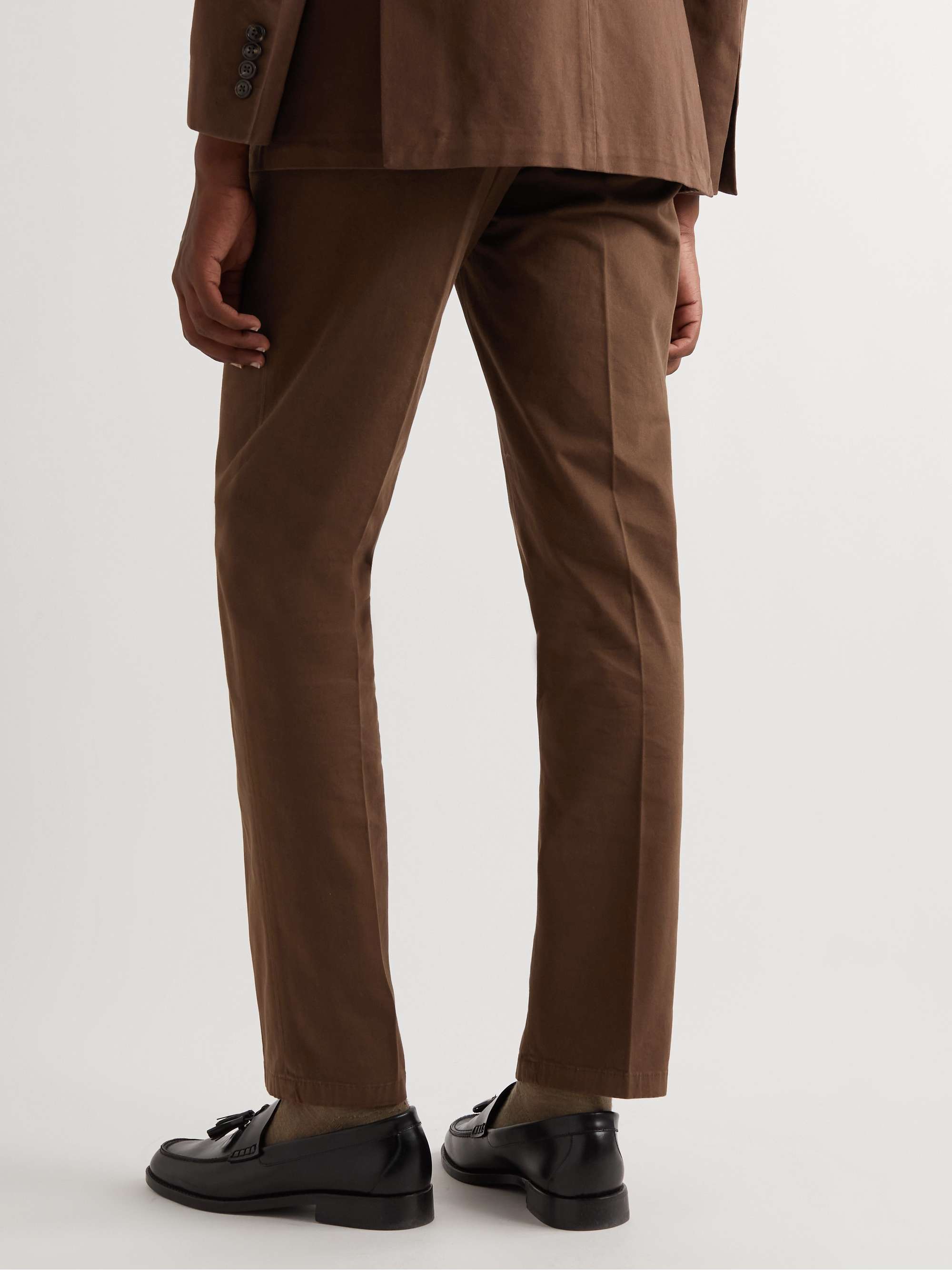 POLO RALPH LAUREN Straight-Leg Pleated Cotton-Blend Twill Suit Trousers