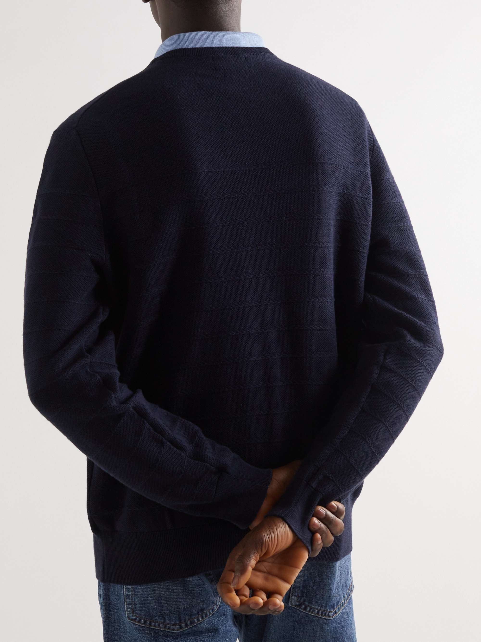 POLO RALPH LAUREN Logo-Embroidered Striped Cotton Sweater