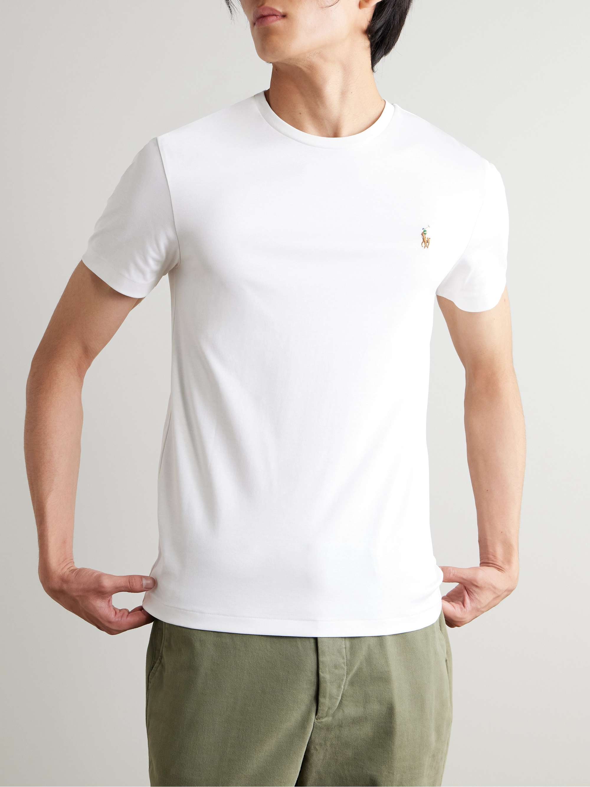 POLO RALPH LAUREN Logo-Embroidered Cotton-Jersey T-Shirt