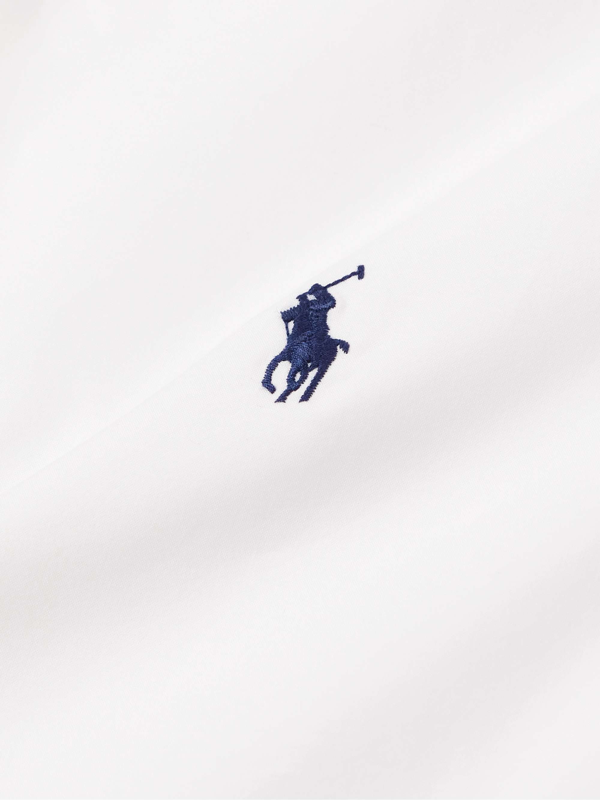 POLO RALPH LAUREN Slim-Fit Button-Down Collar Logo-Embroidered Cotton-Blend Poplin Shirt