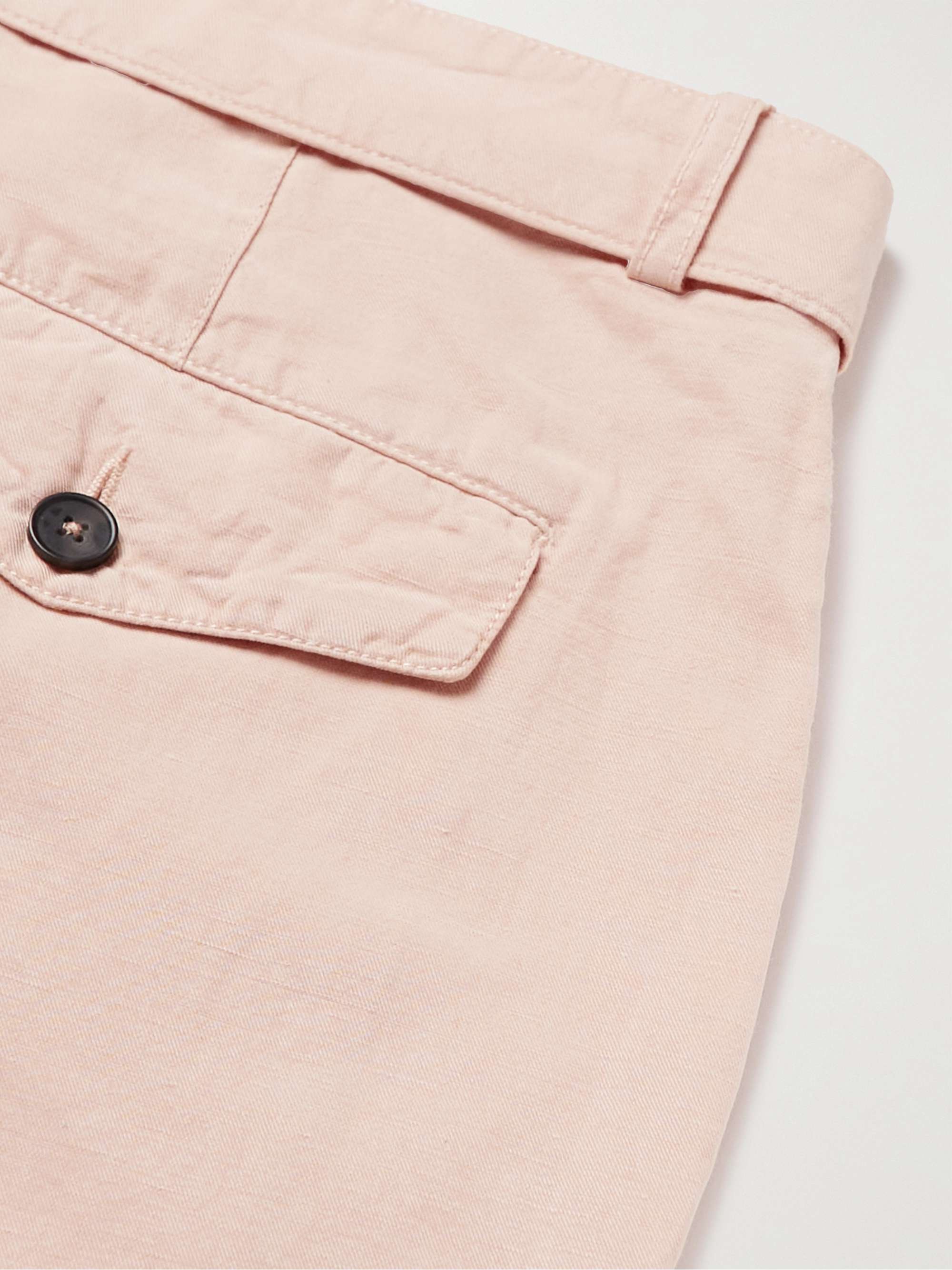 OFFICINE GÉNÉRALE Julian Straight-Leg Belted Lyocell, Linen and Cotton-Blend Bermuda Shorts
