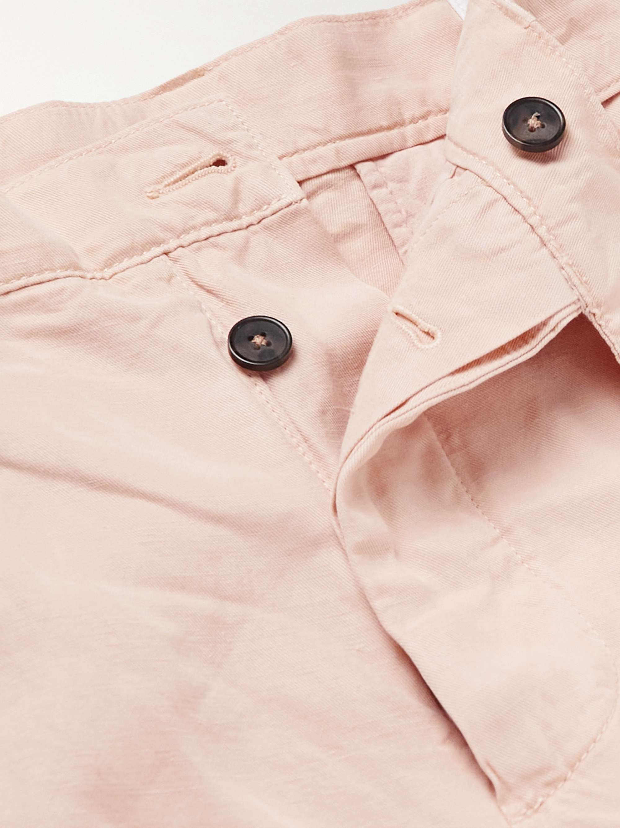 OFFICINE GÉNÉRALE Julian Straight-Leg Belted Lyocell, Linen and Cotton-Blend Bermuda Shorts