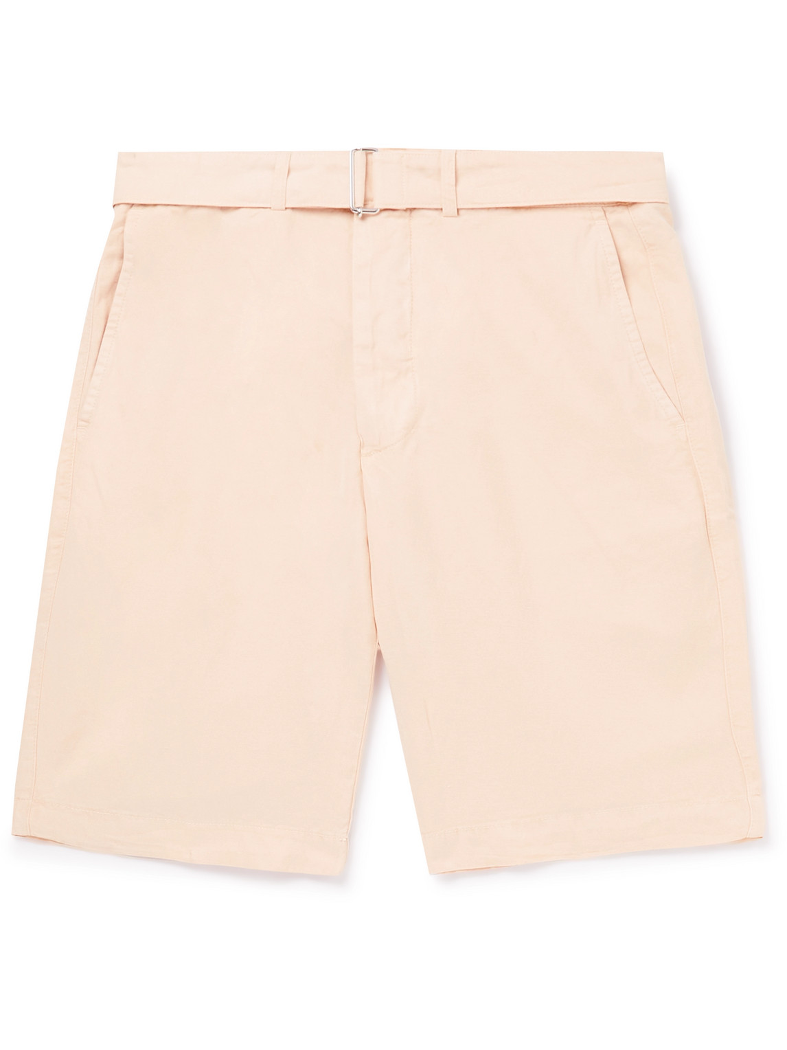 Officine Générale Julian Straight-Leg Belted Lyocell, Linen and Cotton-Blend Bermuda Shorts