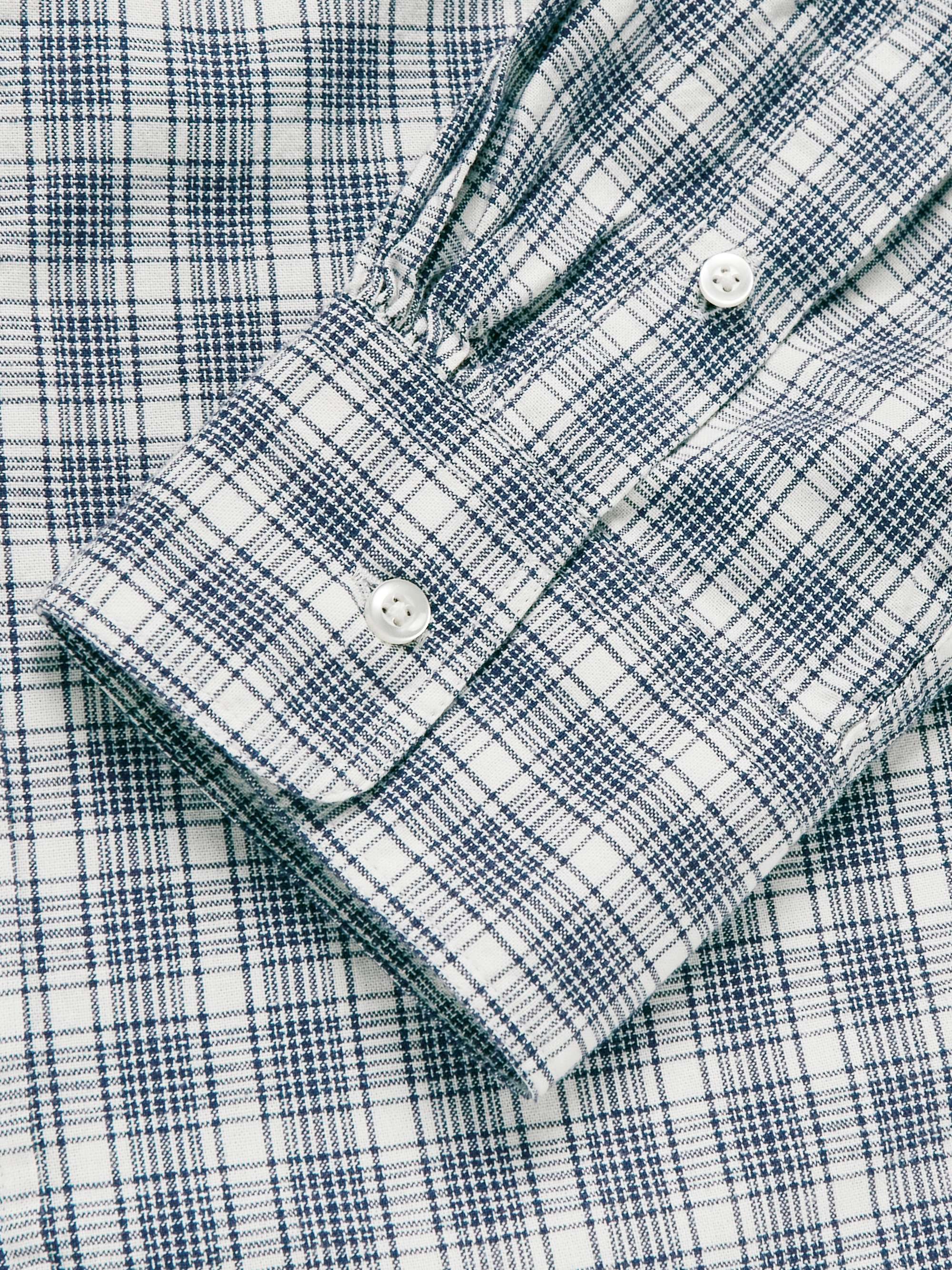 OFFICINE GÉNÉRALE Arsene Button-Down Collar Checked Organic Cotton Shirt