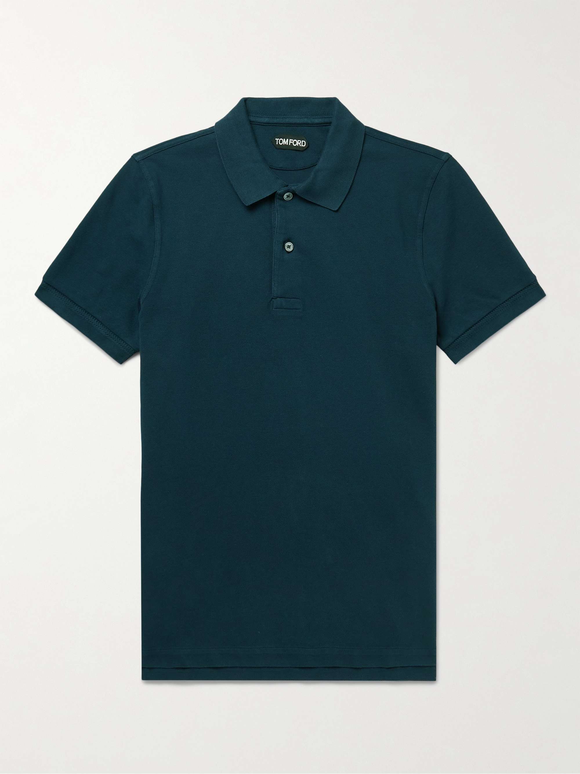 TOM FORD Garment-Dyed Cotton-Piqué Polo Shirt for Men | MR PORTER