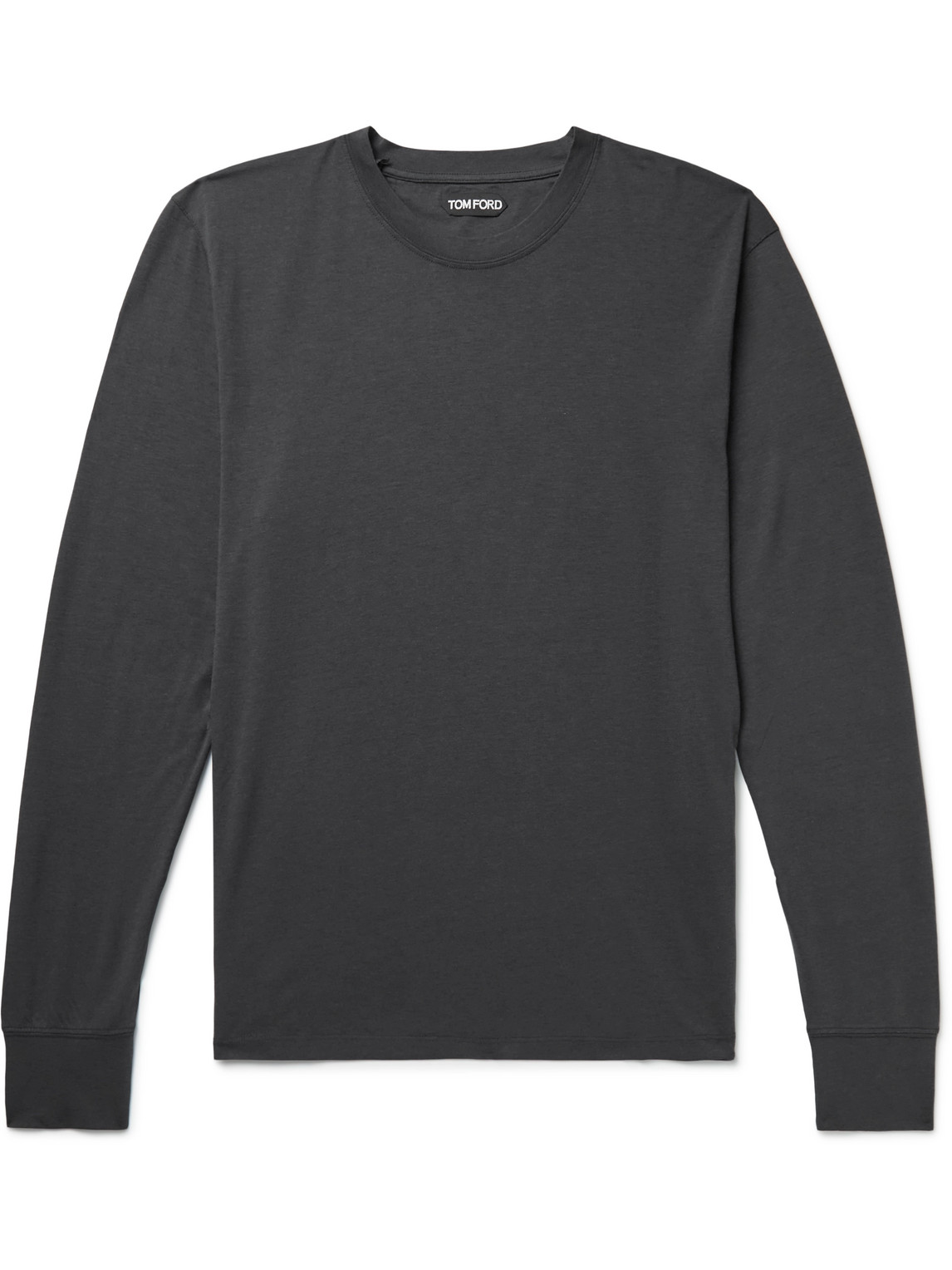 Tom Ford Lyocell-blend Jersey Long-sleeved T-shirt In Black
