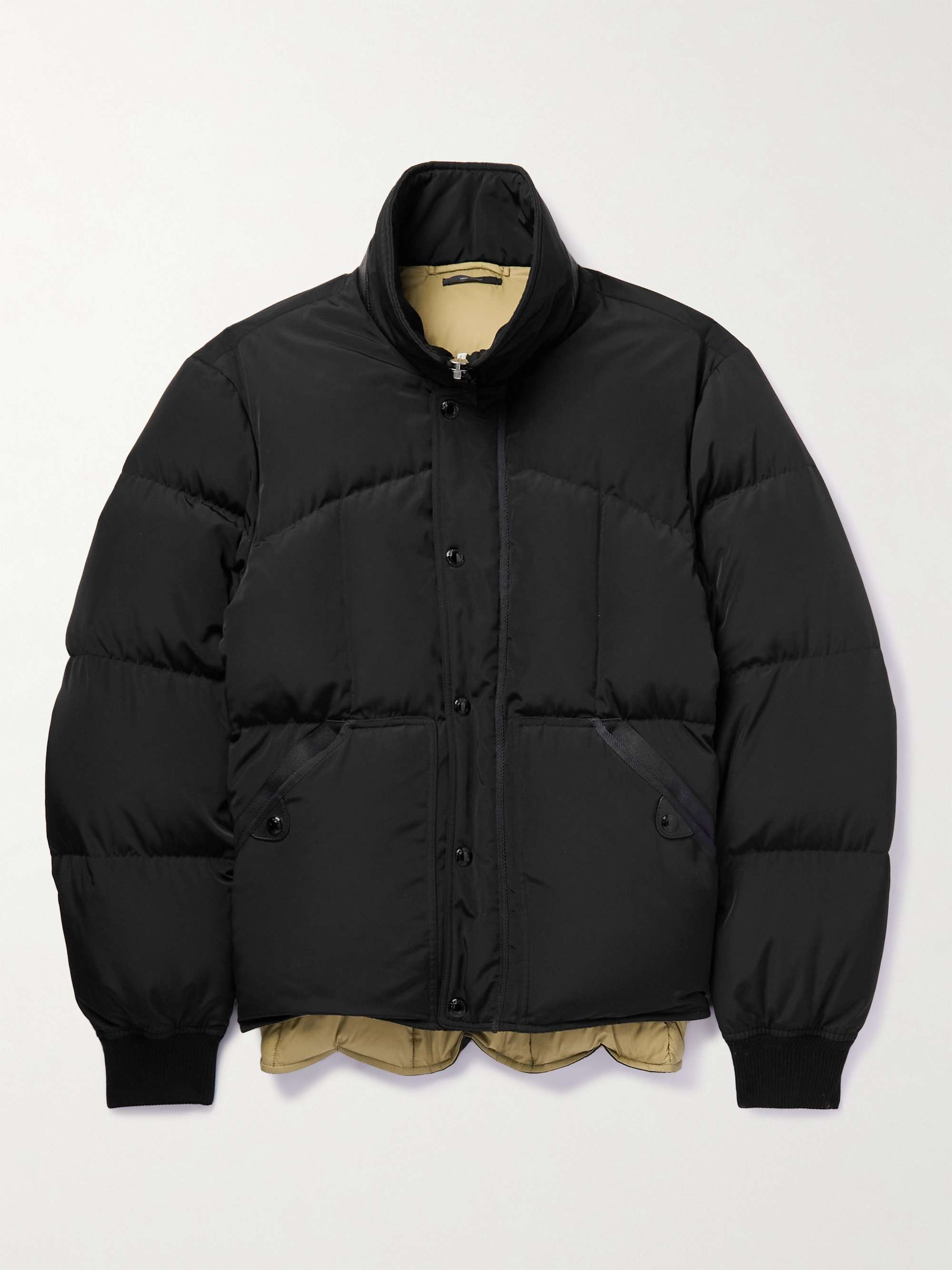 TOM FORD Leather and Webbing-Trimmed Quilted Shell Down Jacket | MR PORTER