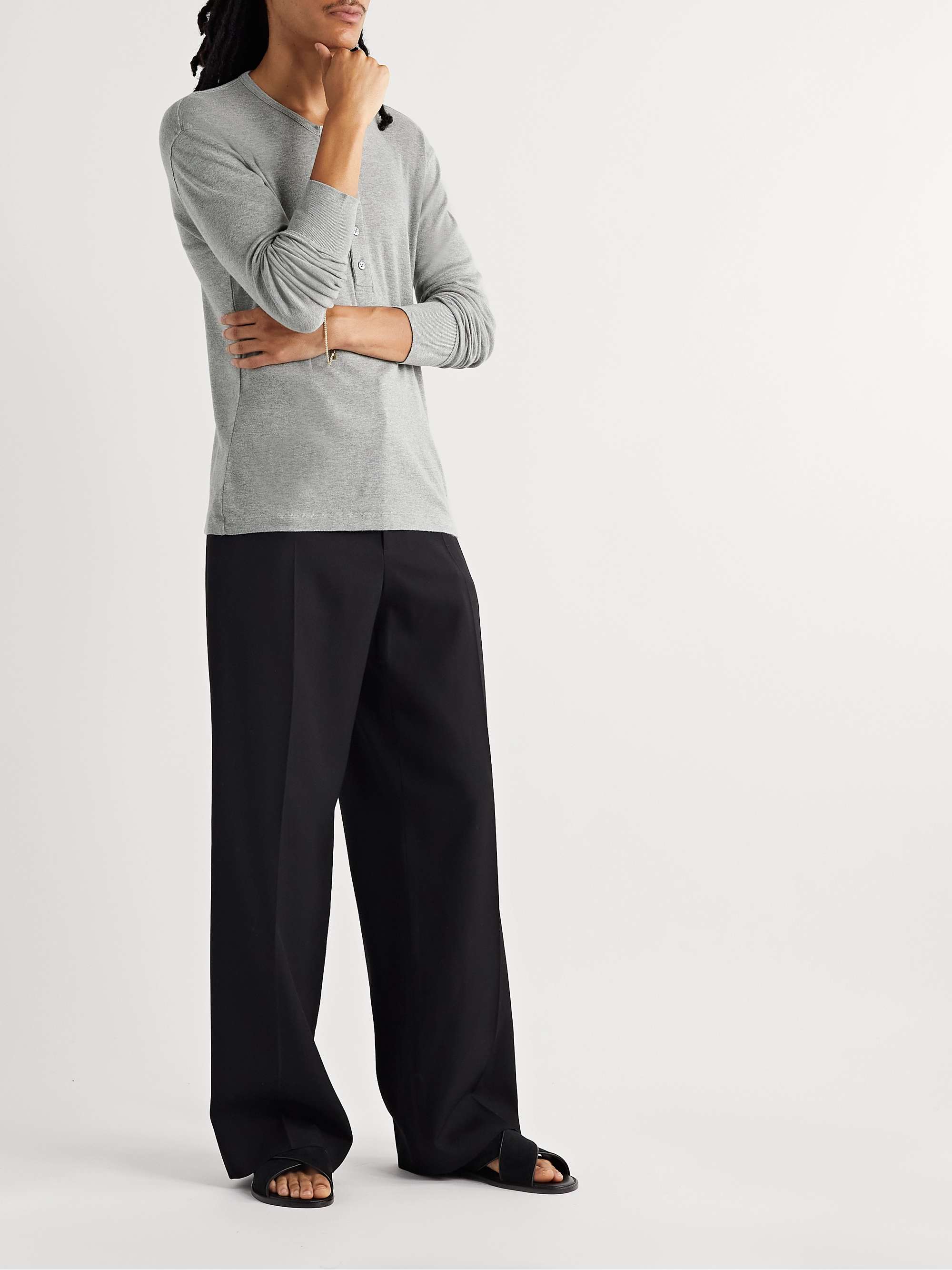 TOM FORD Modal and Cotton-Blend Jersey Henley T-Shirt