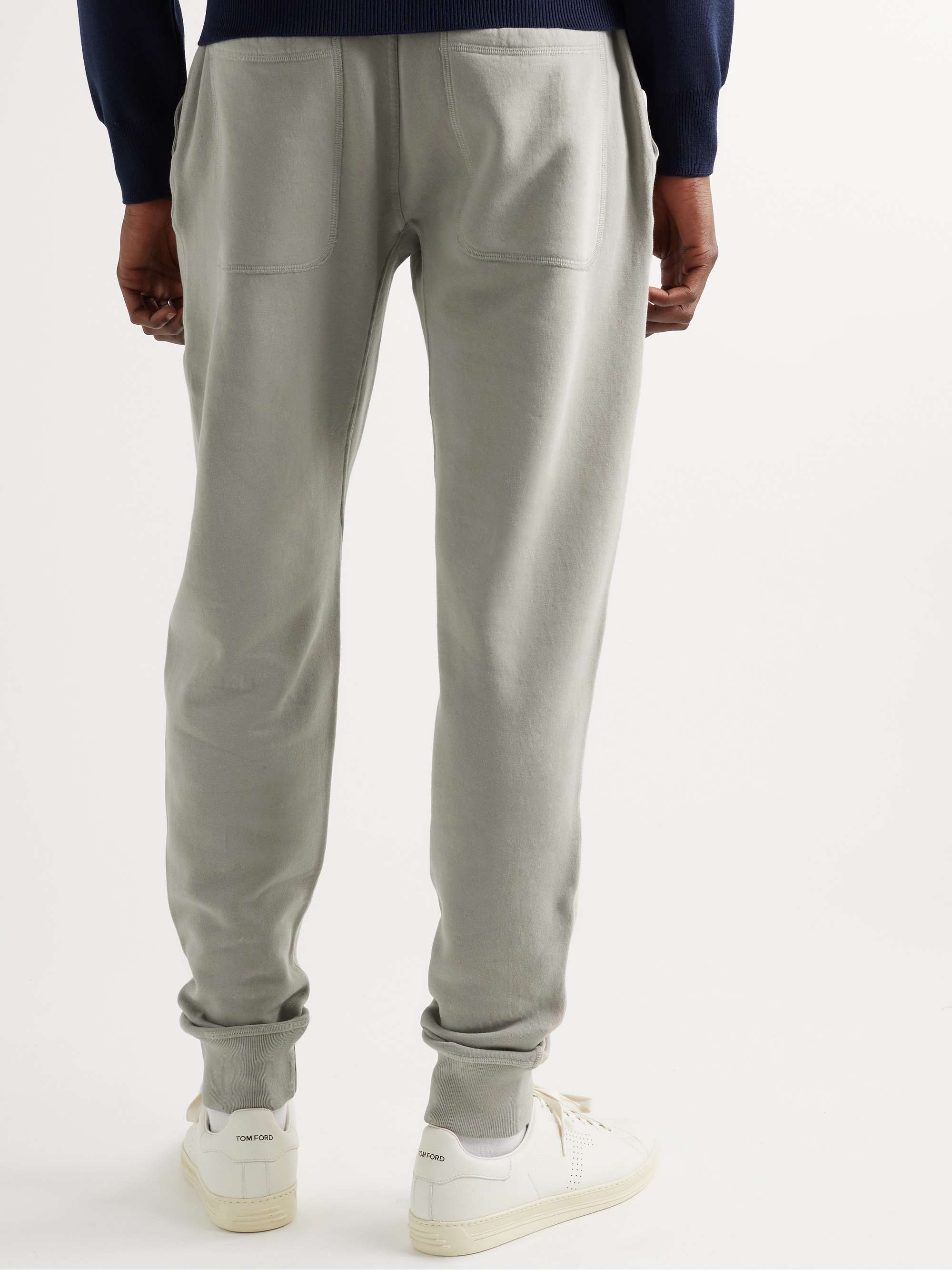 TOM FORD Tapered Garment-Dyed Cotton-Jersey Sweatpants