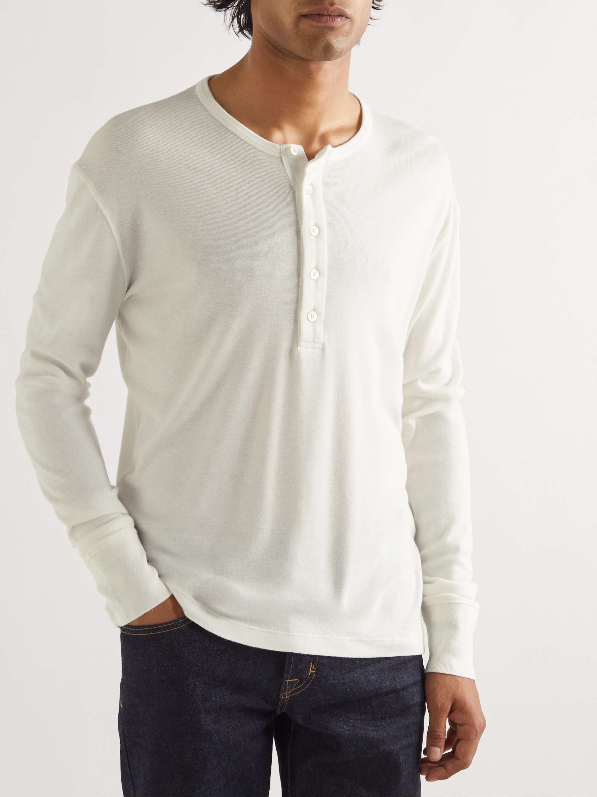 TOM FORD Cotton-Jersey Henley T-Shirt