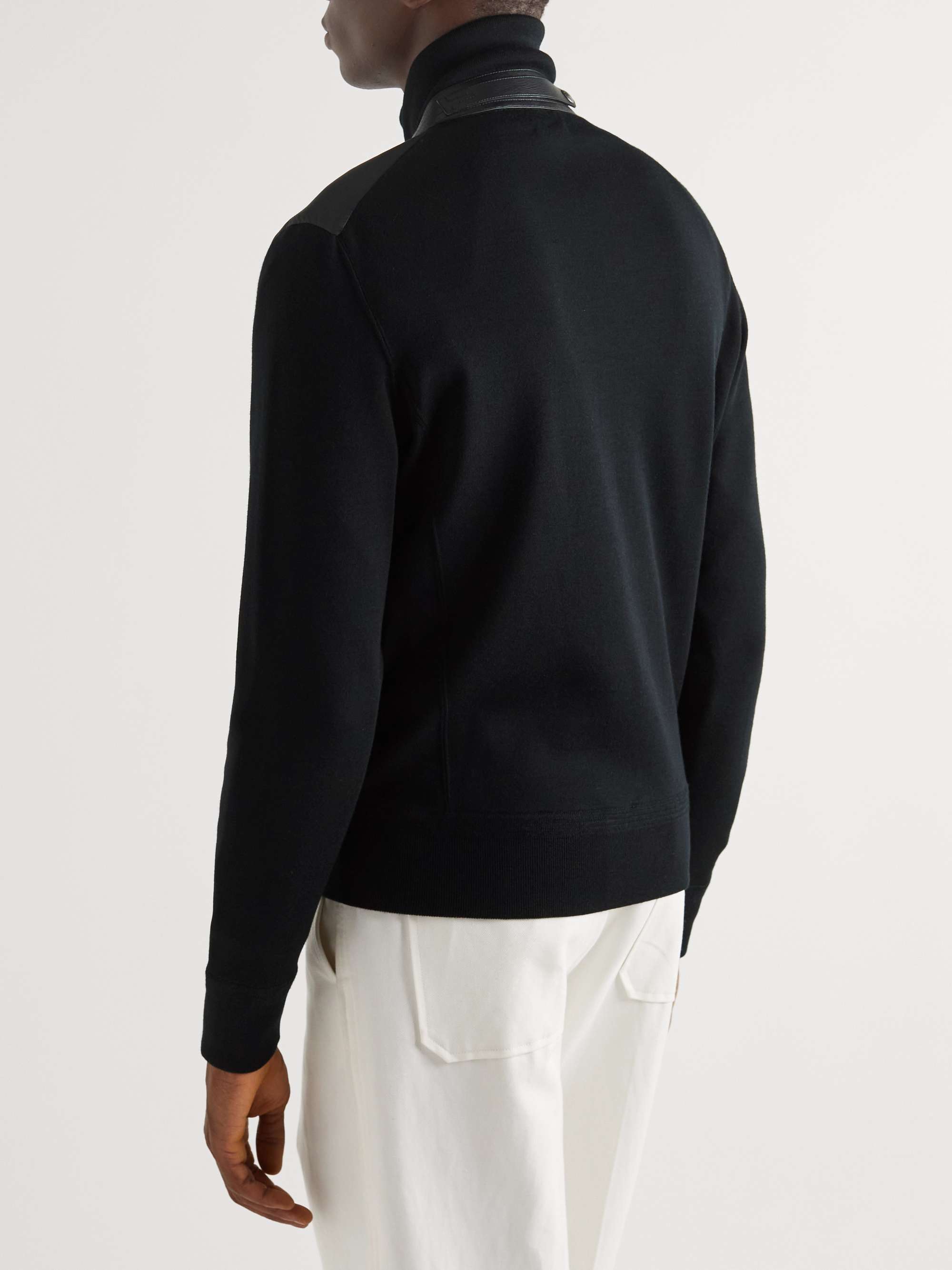 TOM FORD Panelled Wool and Padded Shell Down Cardigan
