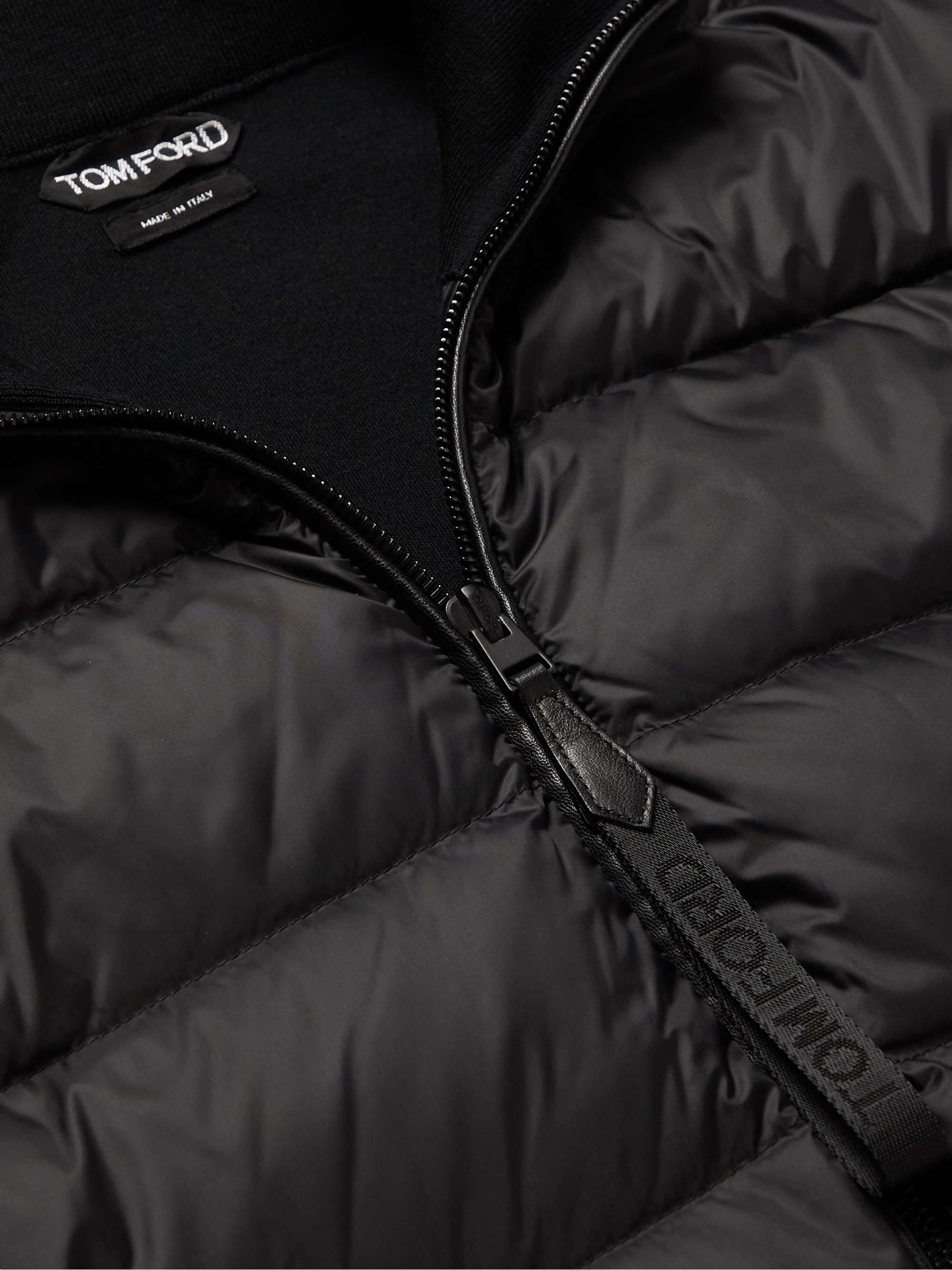 TOM FORD Panelled Wool and Padded Shell Down Cardigan