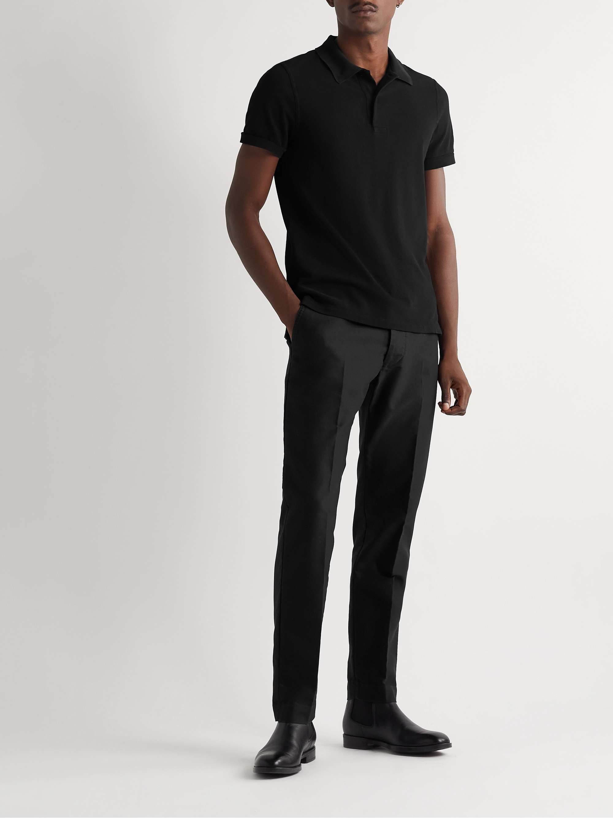 TOM FORD Garment-Dyed Cotton-Piqué Polo Shirt for Men | MR PORTER