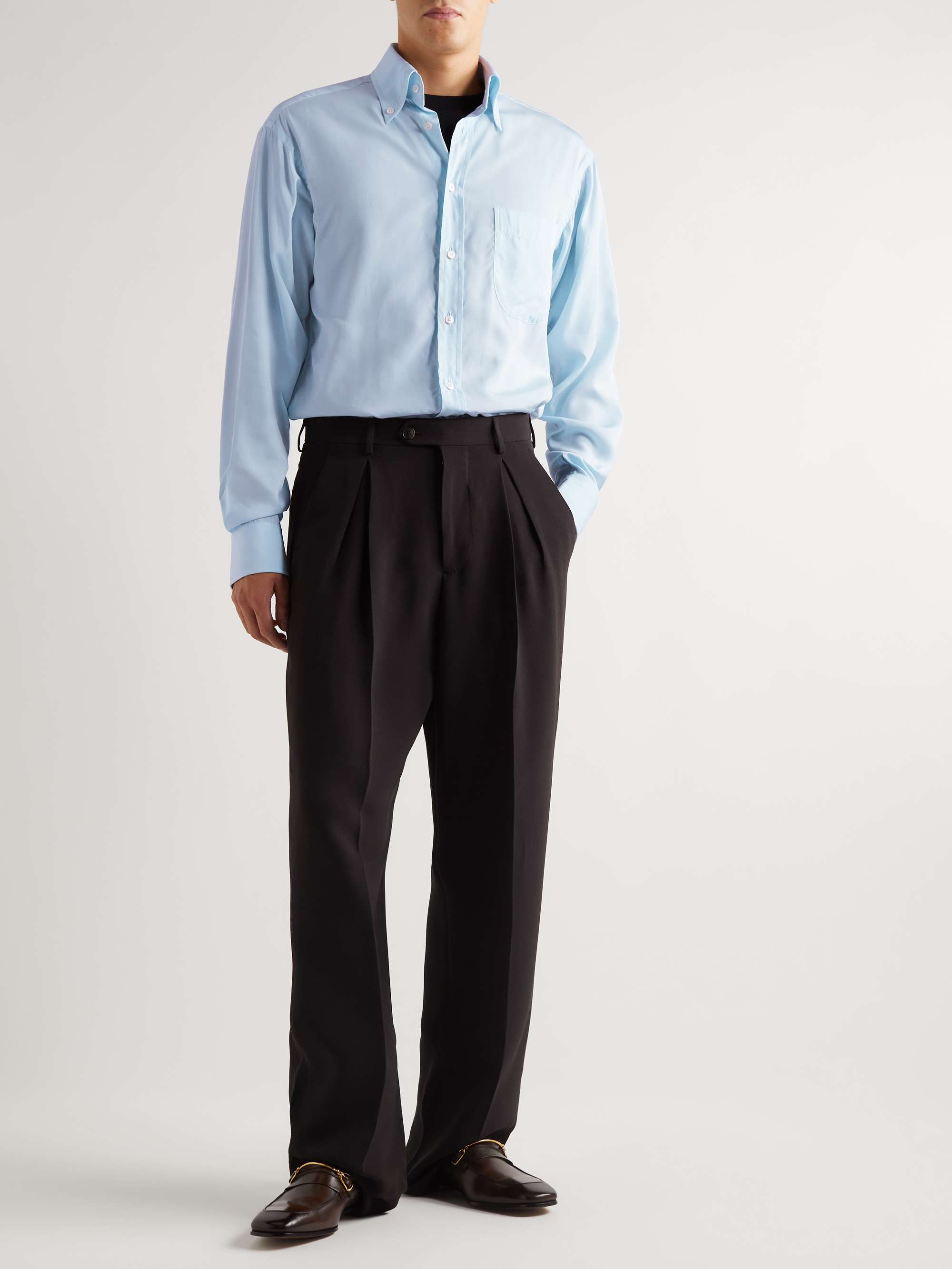 TOM FORD Button-Down Collar Lyocell-Blend Shirt