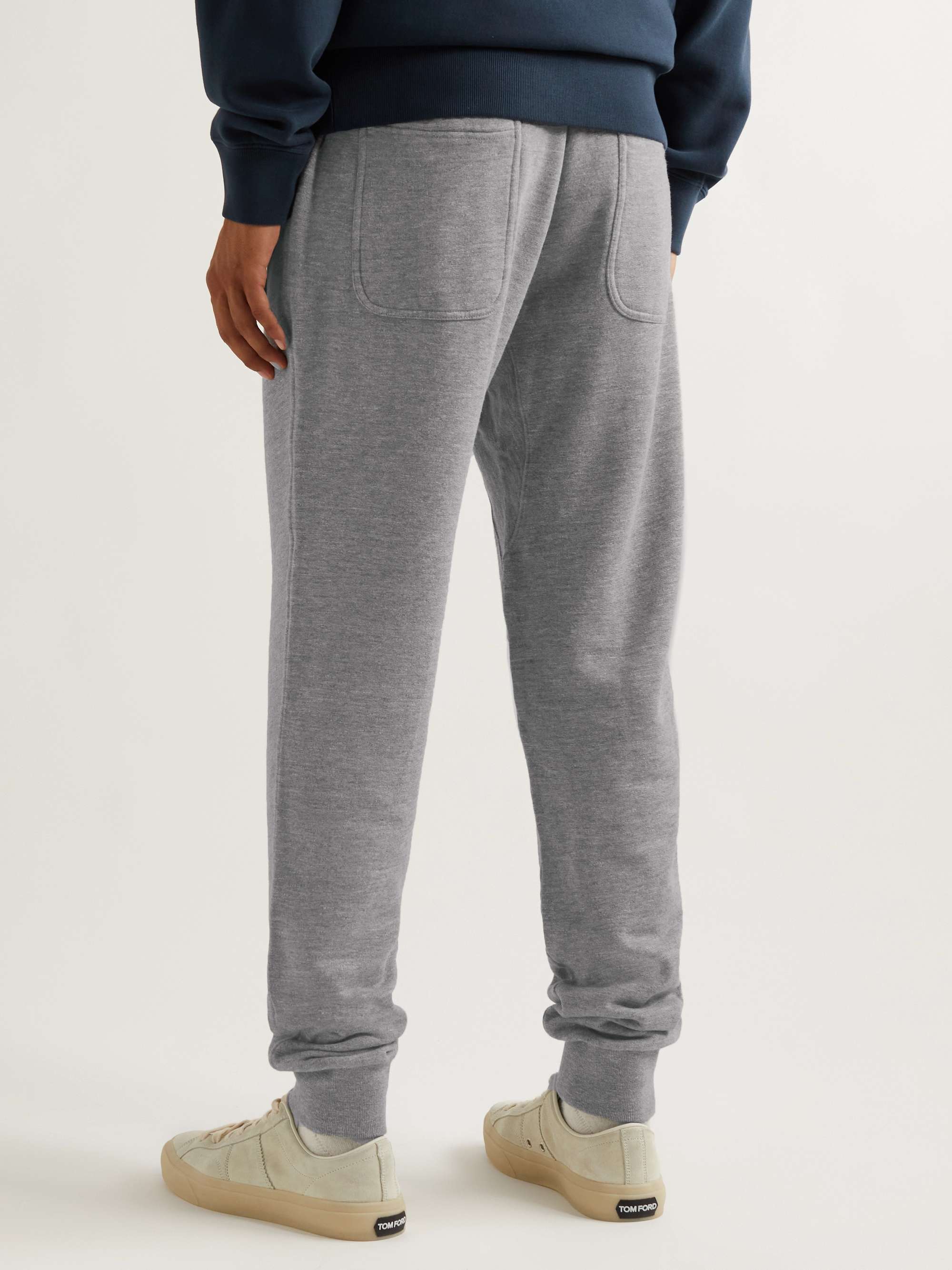 TOM FORD Tapered Brushed Cotton-Blend Jersey Sweatpants