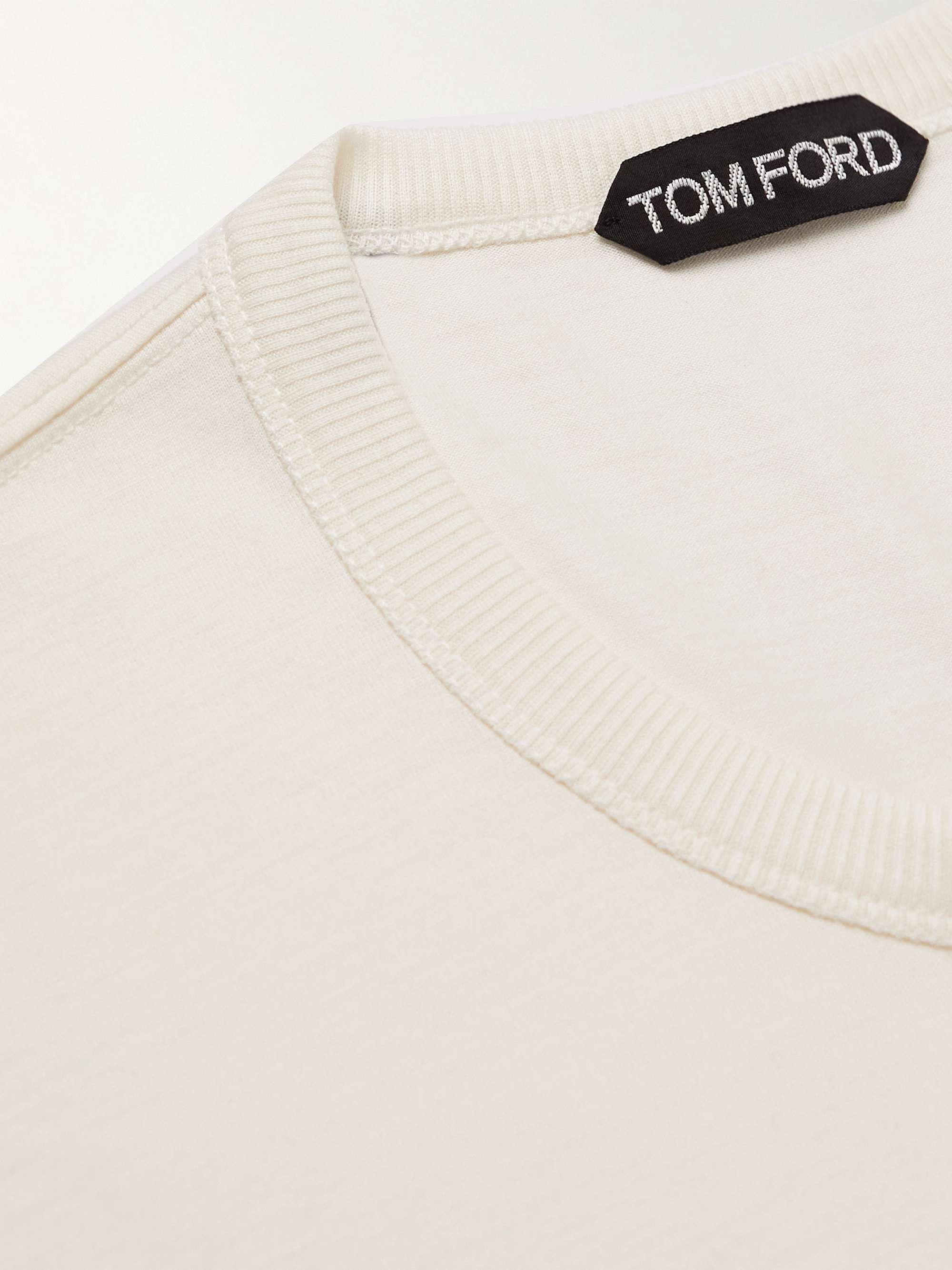 TOM FORD Silk and Cotton-Blend Jersey Henley T-Shirt