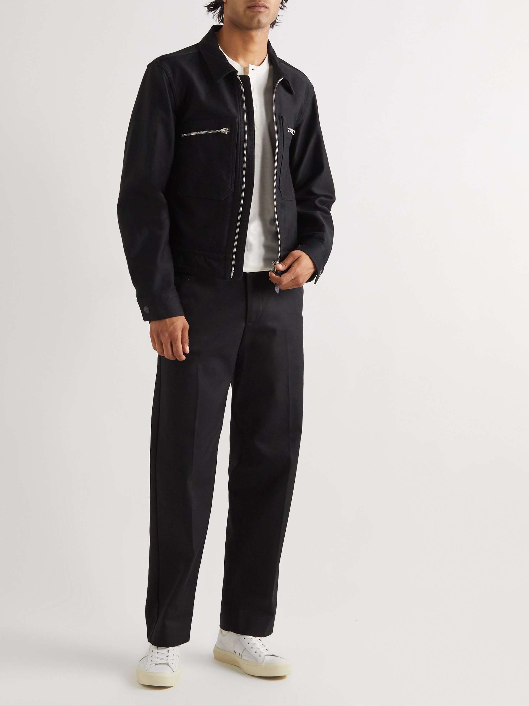 TOM FORD Silk and Cotton-Blend Jersey Henley T-Shirt